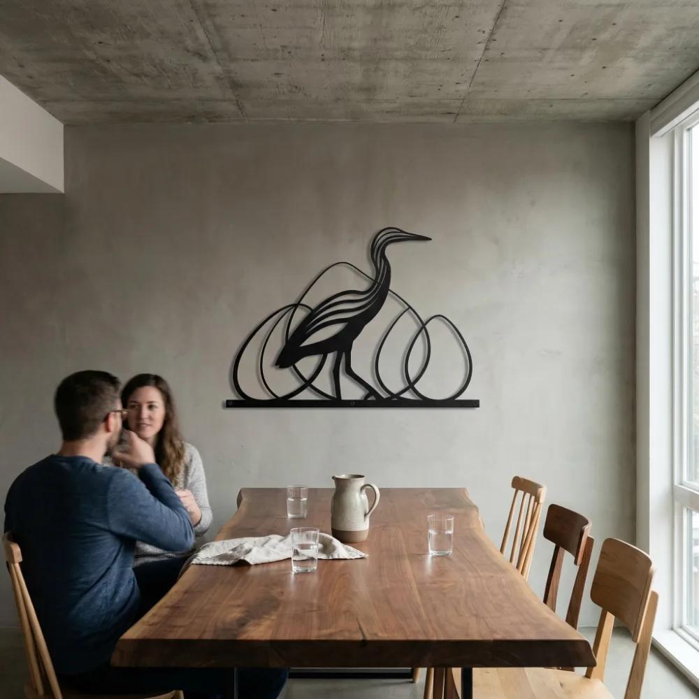 Elegant Heron Metal Wall Art – Graceful Shorebird Silhouette, Coastal Home Decor — 9
