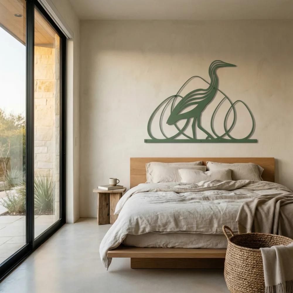 Elegant Heron Metal Wall Art – Graceful Shorebird Silhouette, Coastal Home Decor