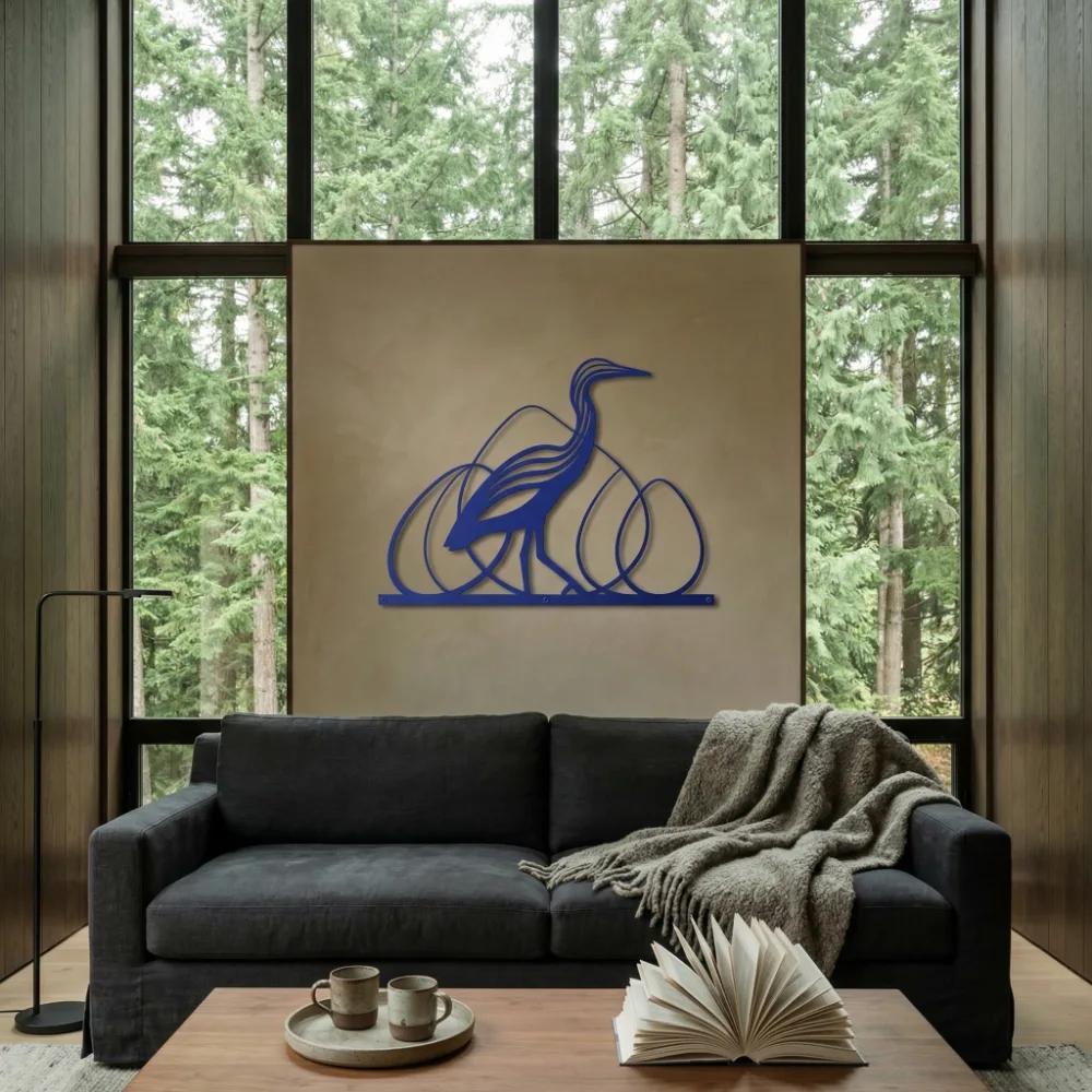 Elegant Heron Metal Wall Art – Graceful Shorebird Silhouette, Coastal Home Decor — 3