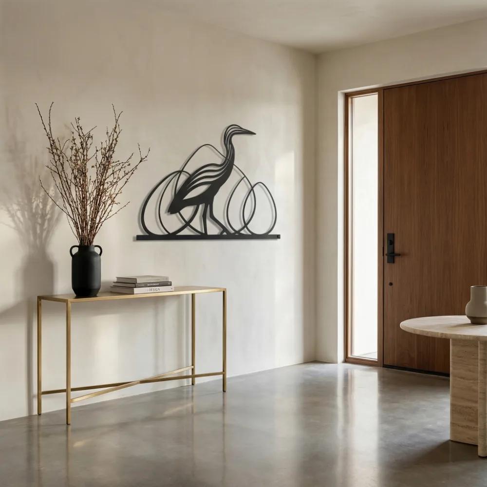 Elegant Heron Metal Wall Art – Graceful Shorebird Silhouette, Coastal Home Decor — 7