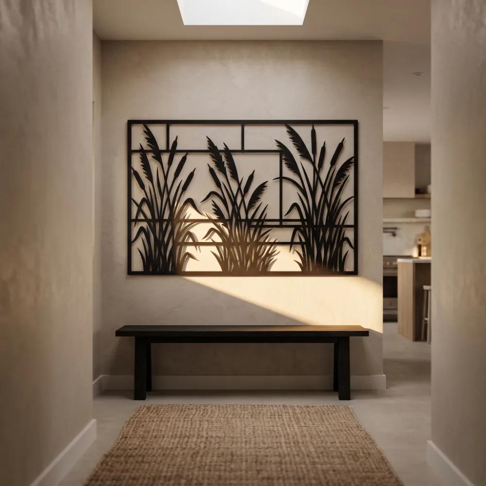 Cattail Metal Wall Art – Marsh Grass, Living Room Decor — 4