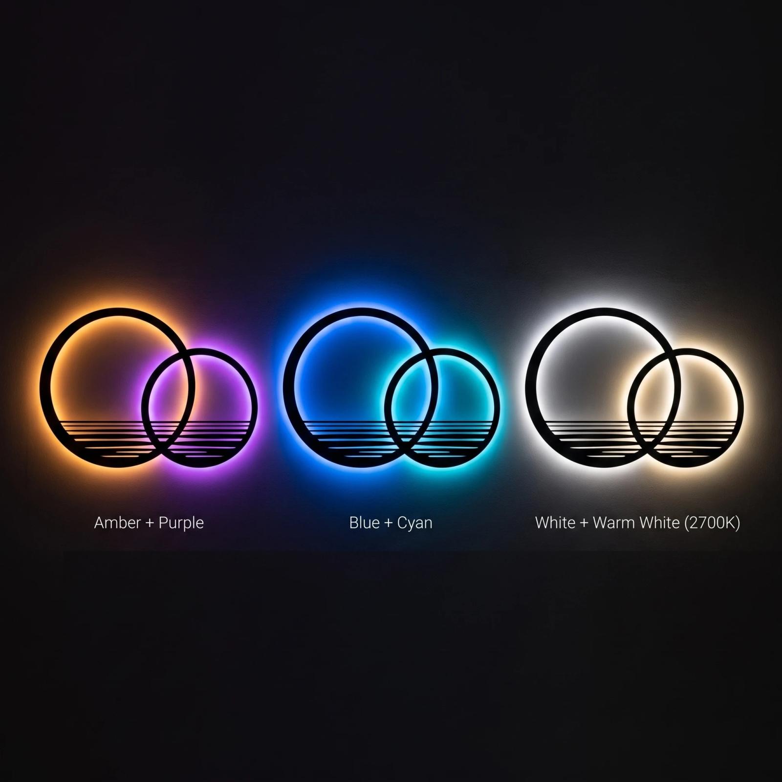 Minimalist Sunset Metal Wall Art – Interlocking Horizon, Modern Living Room Decor — 10