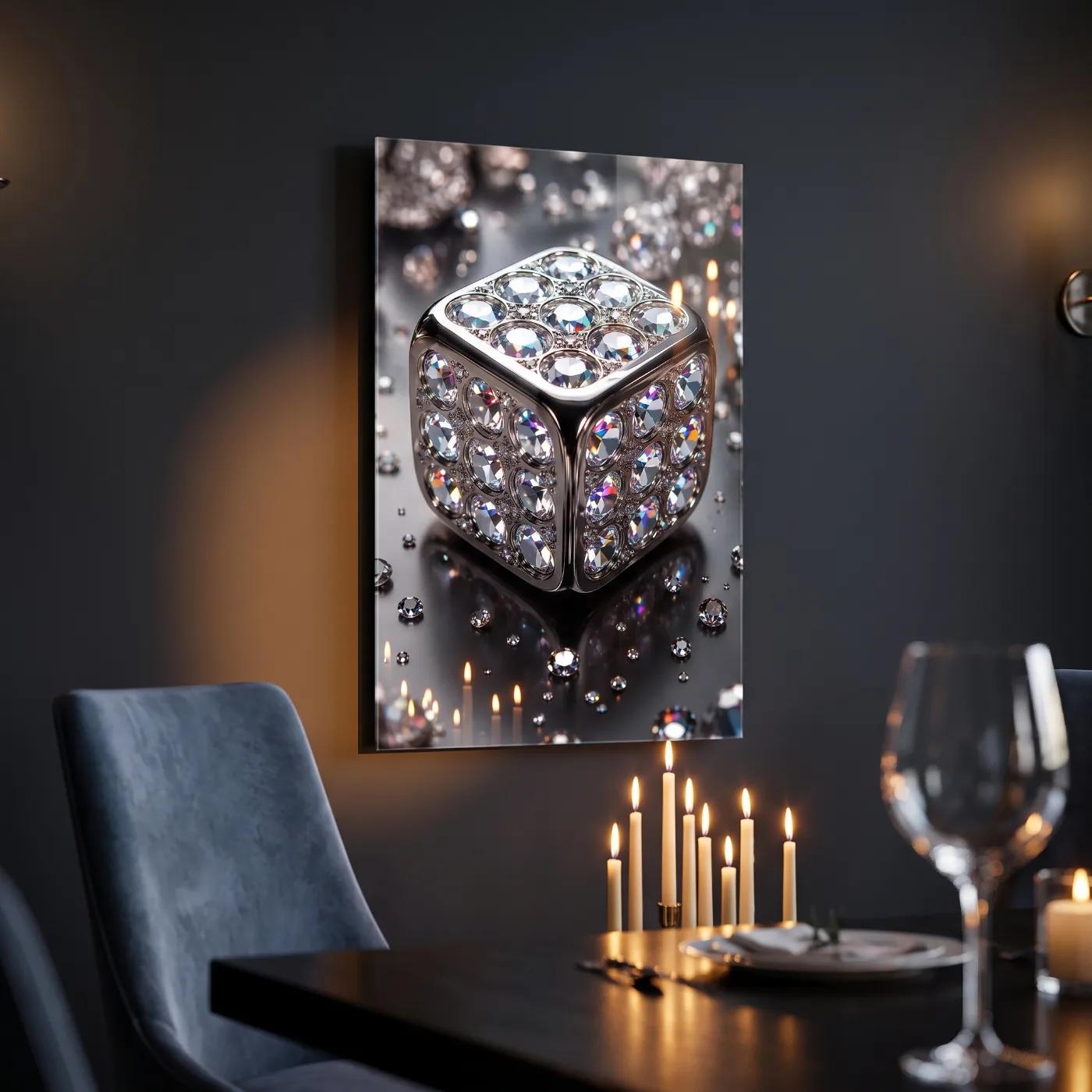 Diamond Cube Glass Wall Art Luxury Sparkle | Glass Wall Art — 3