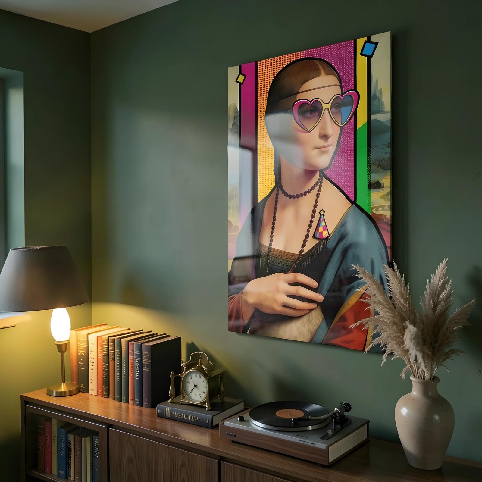 Pop Art Portrait Renaissance Remix Glass Wall Art — 4