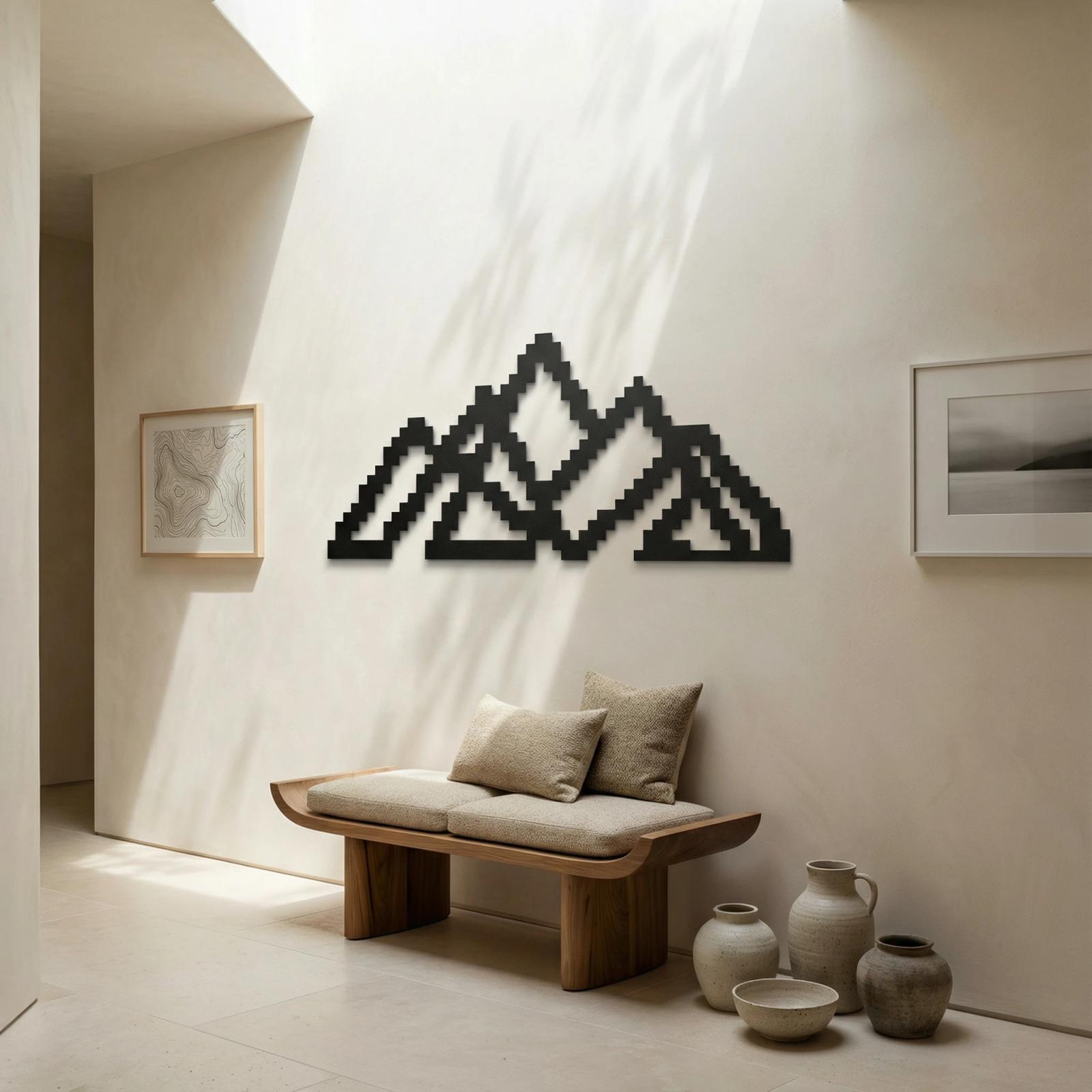 Minimalist Geometric Metal Wall Art – Solid Rectangle, Modern Living Room Decor — 8