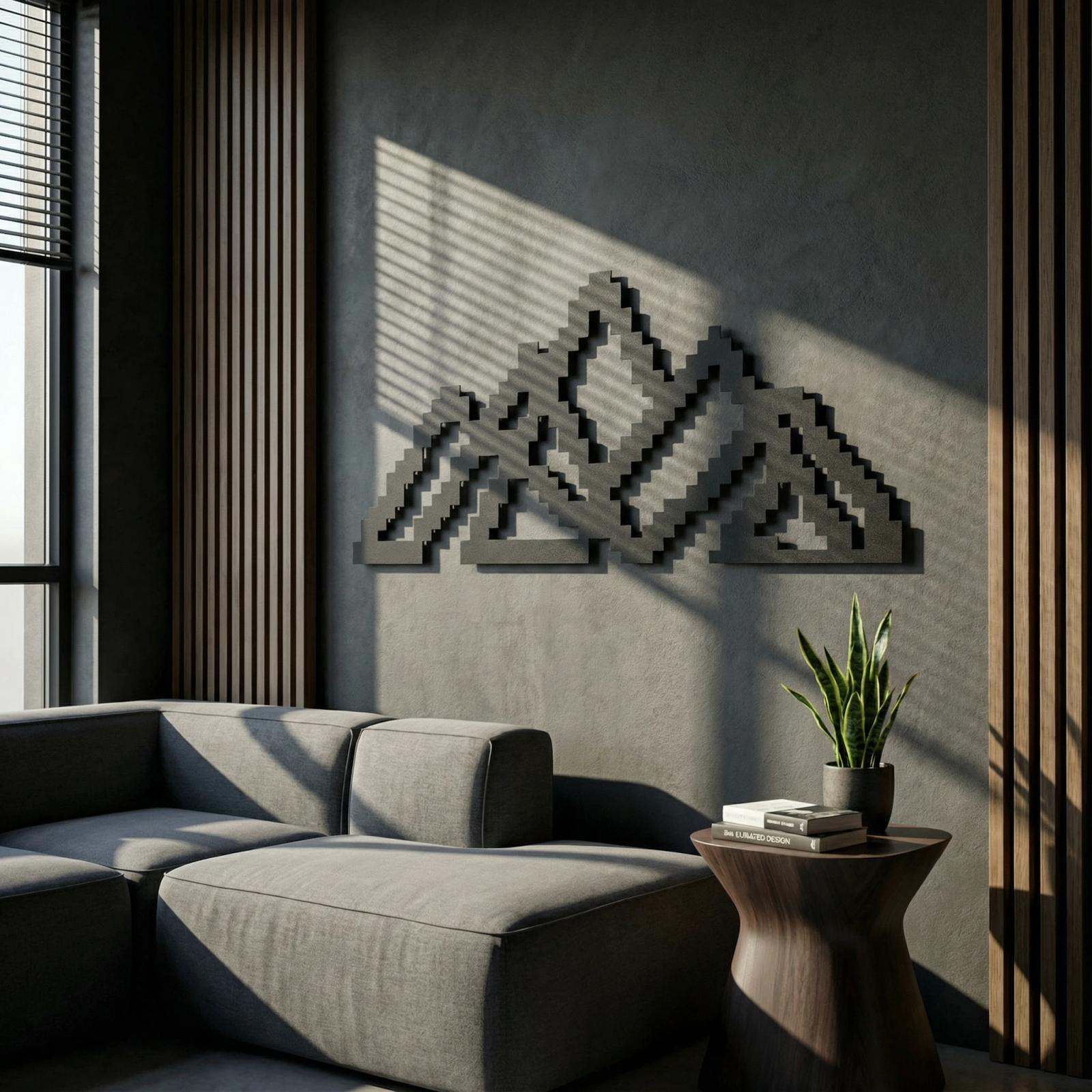 Minimalist Geometric Metal Wall Art – Solid Rectangle, Modern Living Room Decor — 2