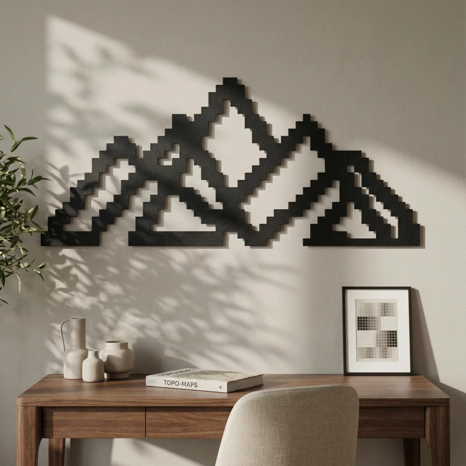 Minimalist Geometric Metal Wall Art – Solid Rectangle, Modern Living Room Decor