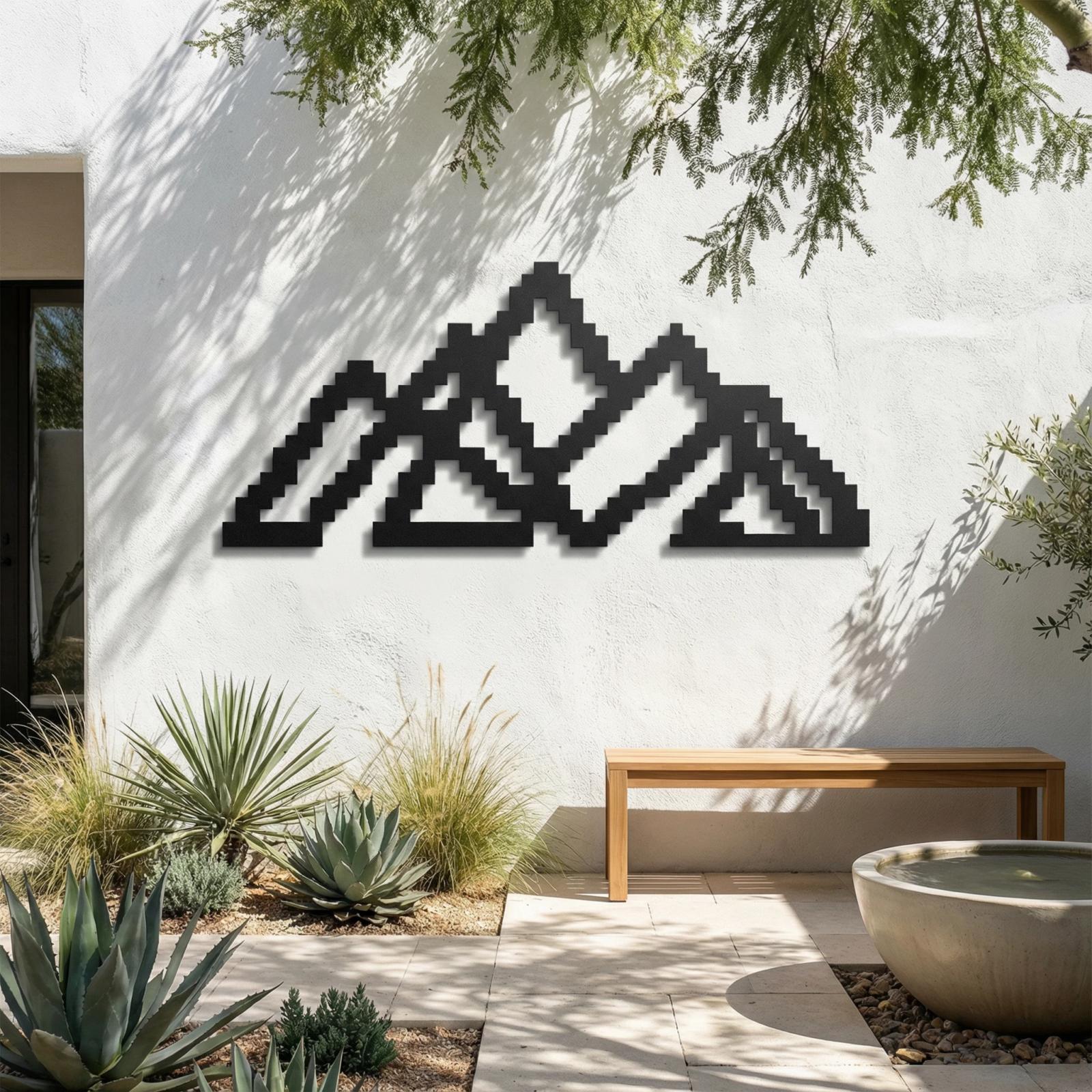 Minimalist Geometric Metal Wall Art – Solid Rectangle, Modern Living Room Decor — 3