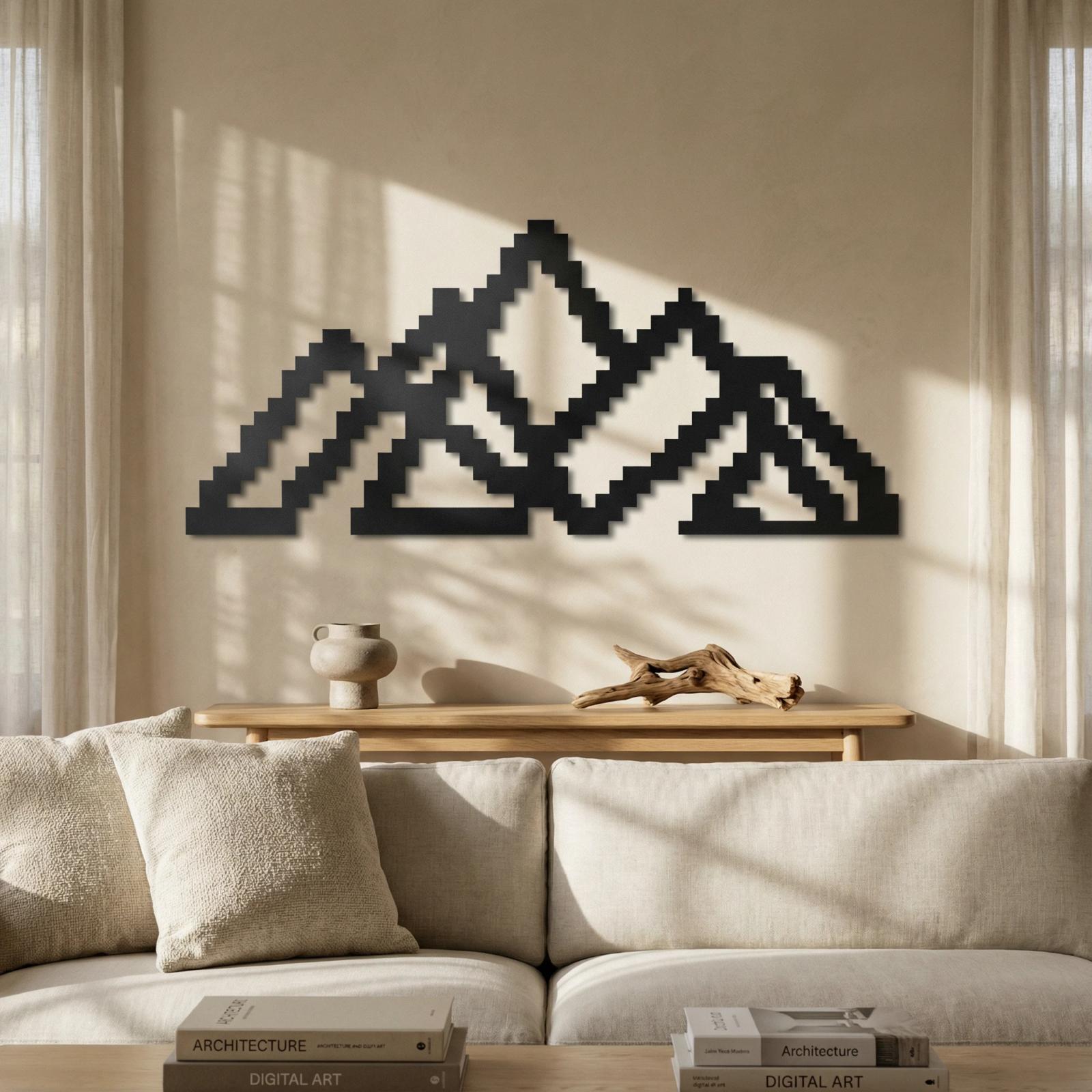 Minimalist Geometric Metal Wall Art – Solid Rectangle, Modern Living Room Decor — 4