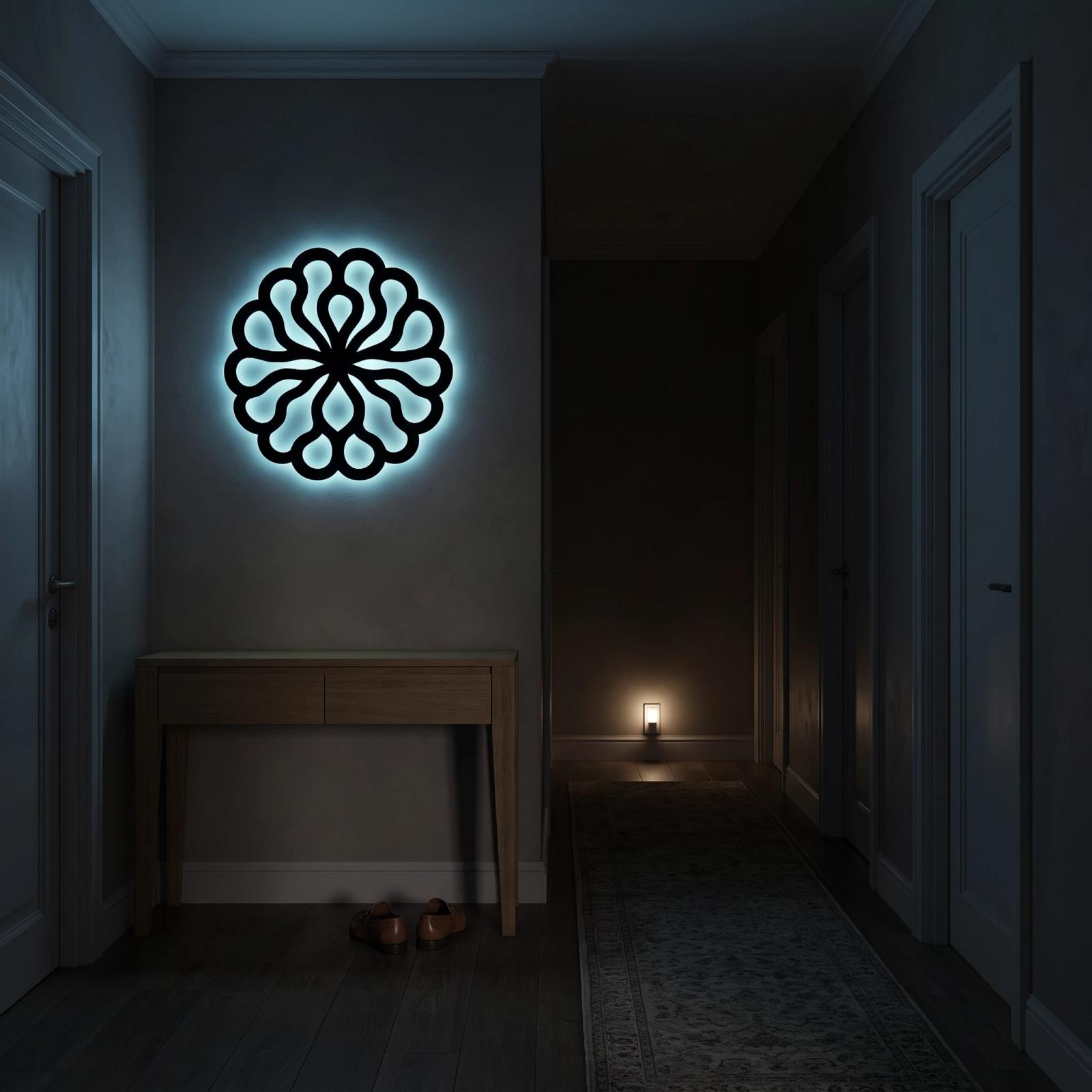LED Sun Metal Wall Art – Solar Aurora, Backlit Living Room Statement Decor