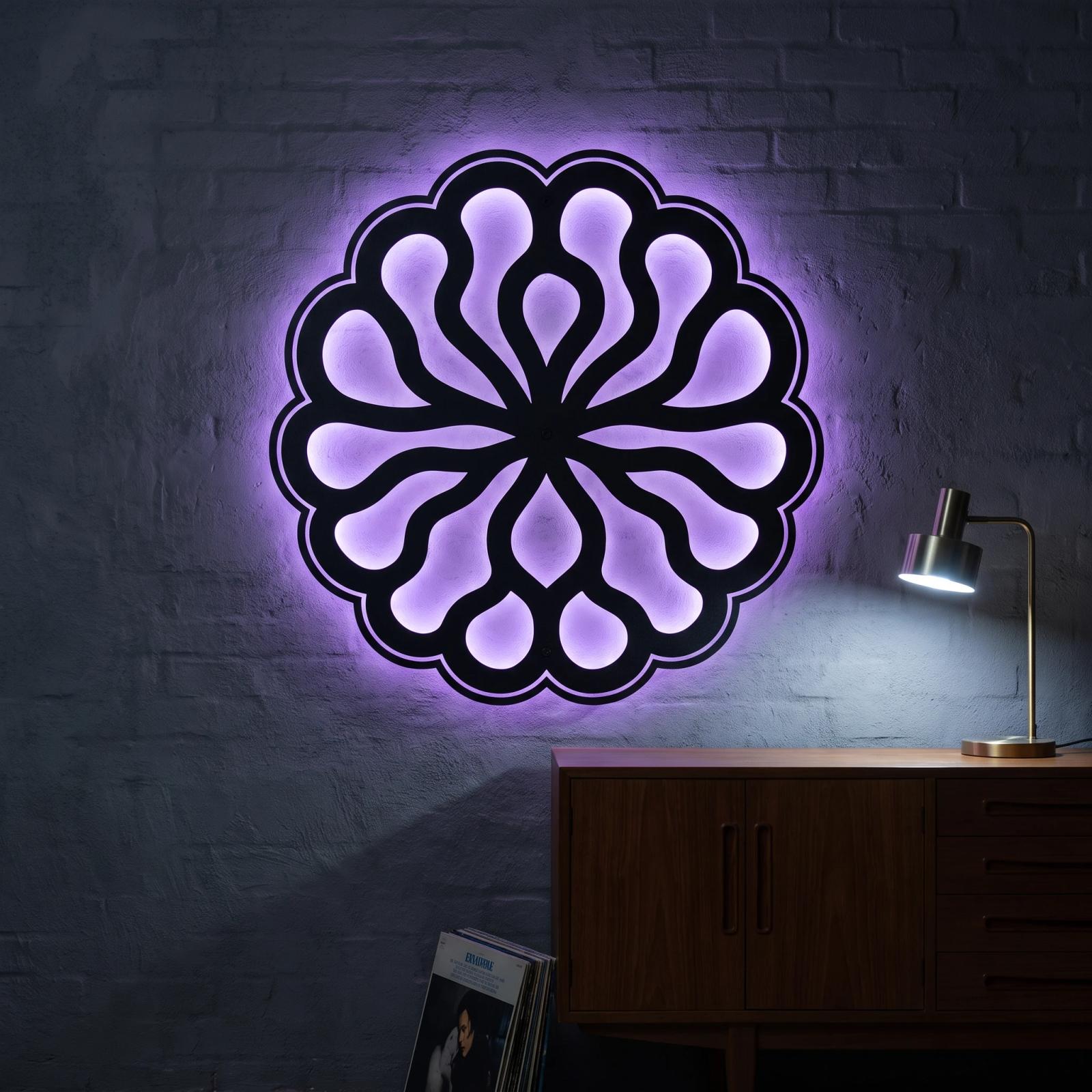 LED Sun Metal Wall Art – Solar Aurora, Backlit Living Room Statement Decor — 2