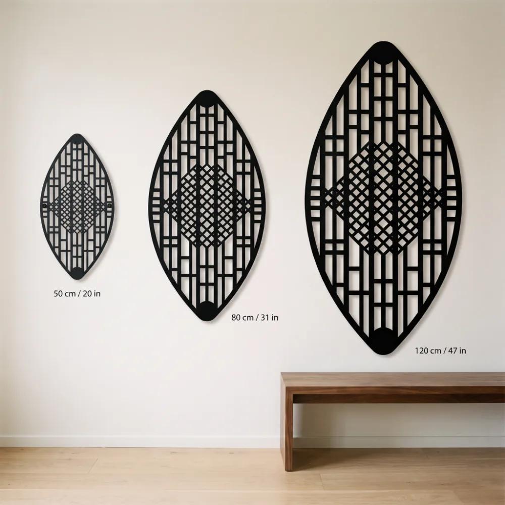 Marquise Metal Wall Art – Veiled Meridian, Modern Geometric Living Room Decor — 7