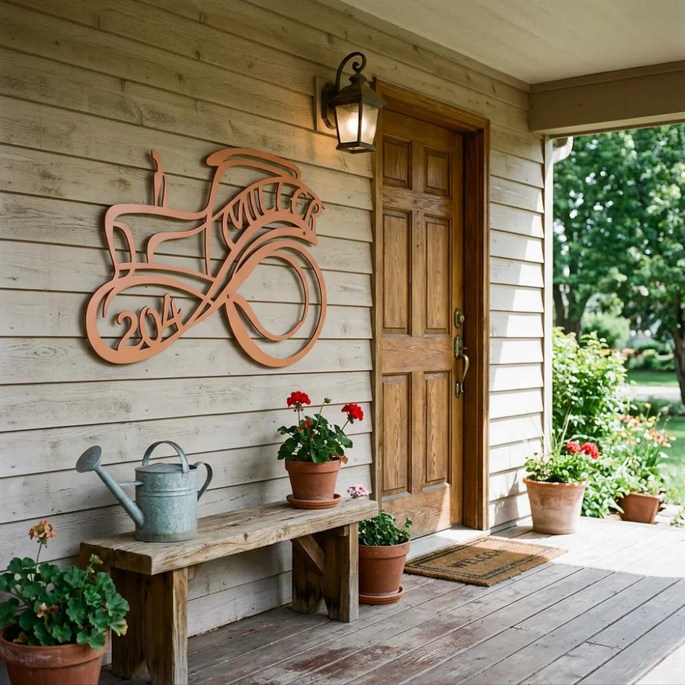 Custom Tractor Family Name Metal Wall Art – Heritage Harvest, Farmhouse Porch Decor — 2