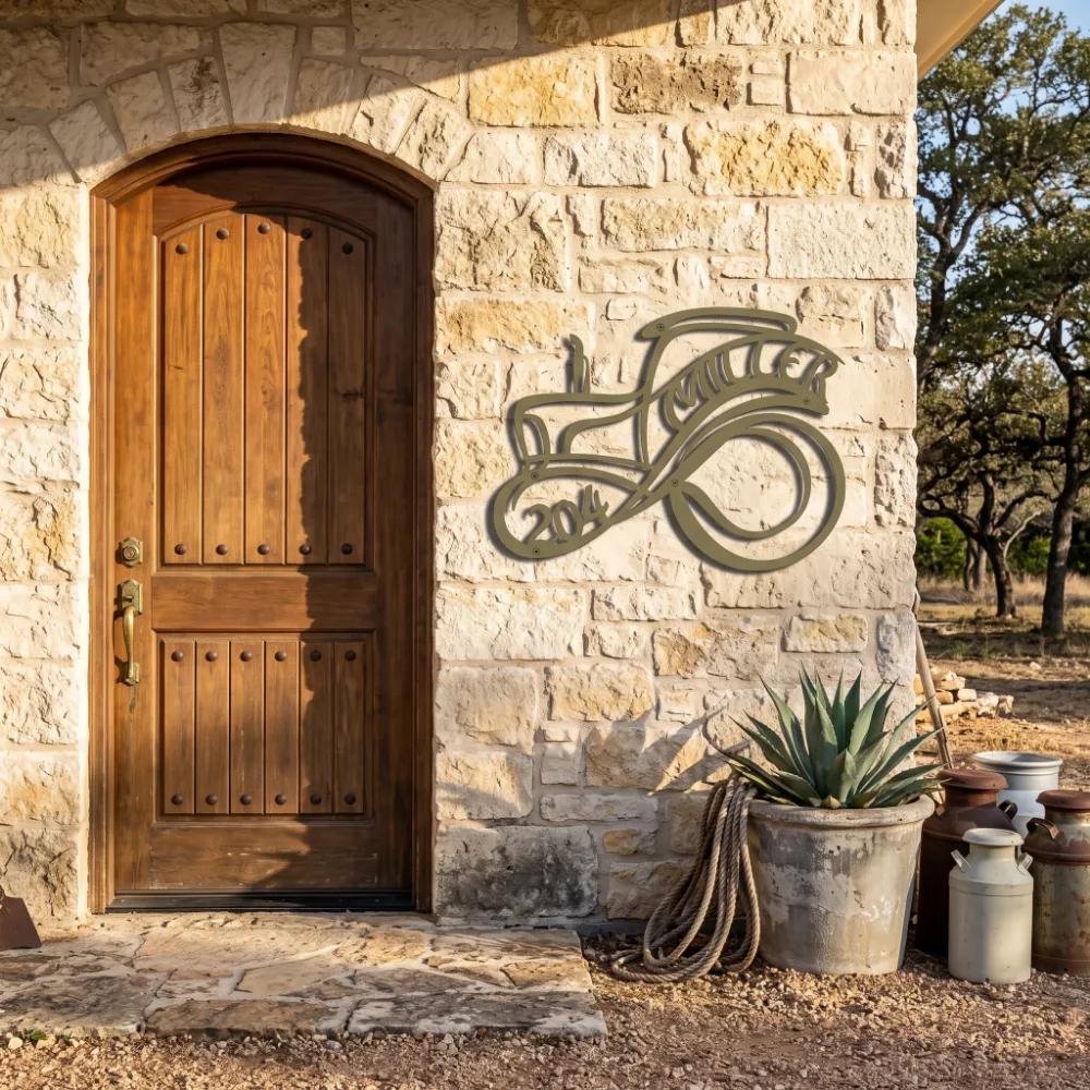 Custom Tractor Family Name Metal Wall Art – Heritage Harvest, Farmhouse Porch Decor — 3