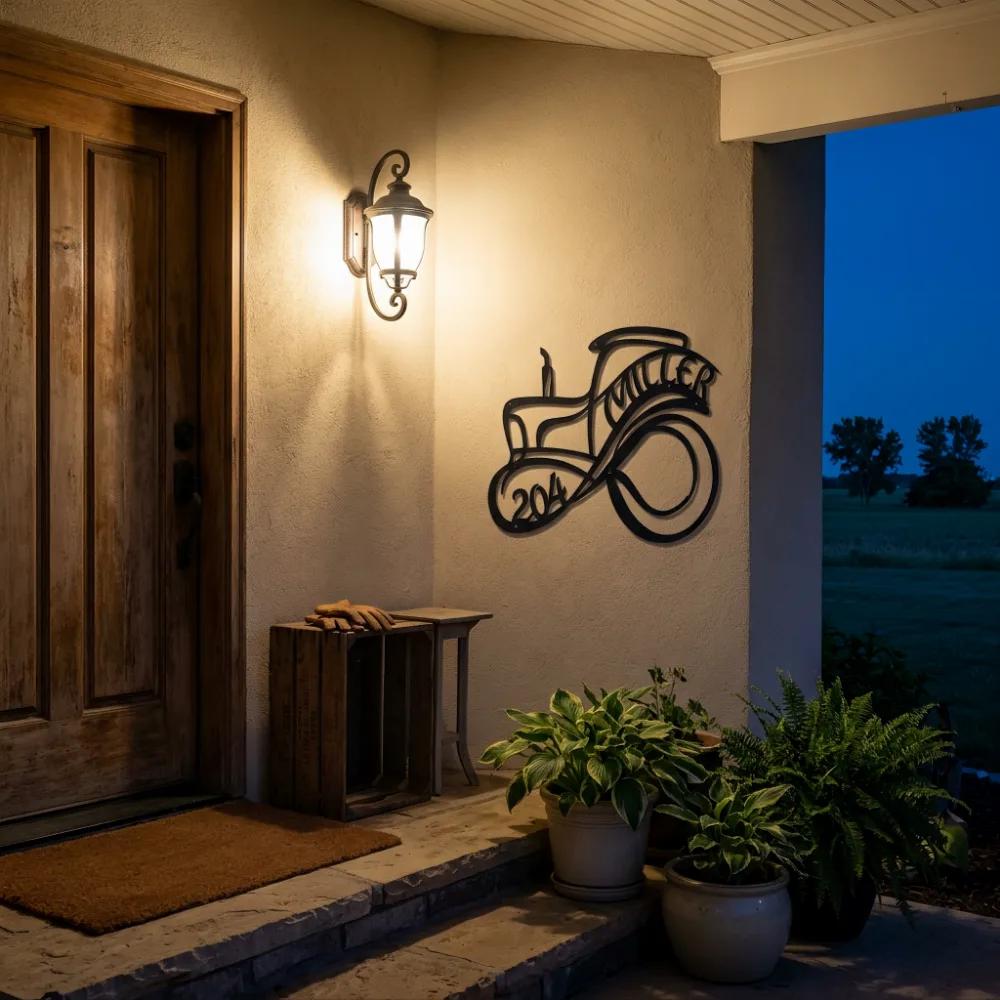 Custom Tractor Family Name Metal Wall Art – Heritage Harvest, Farmhouse Porch Decor — 6
