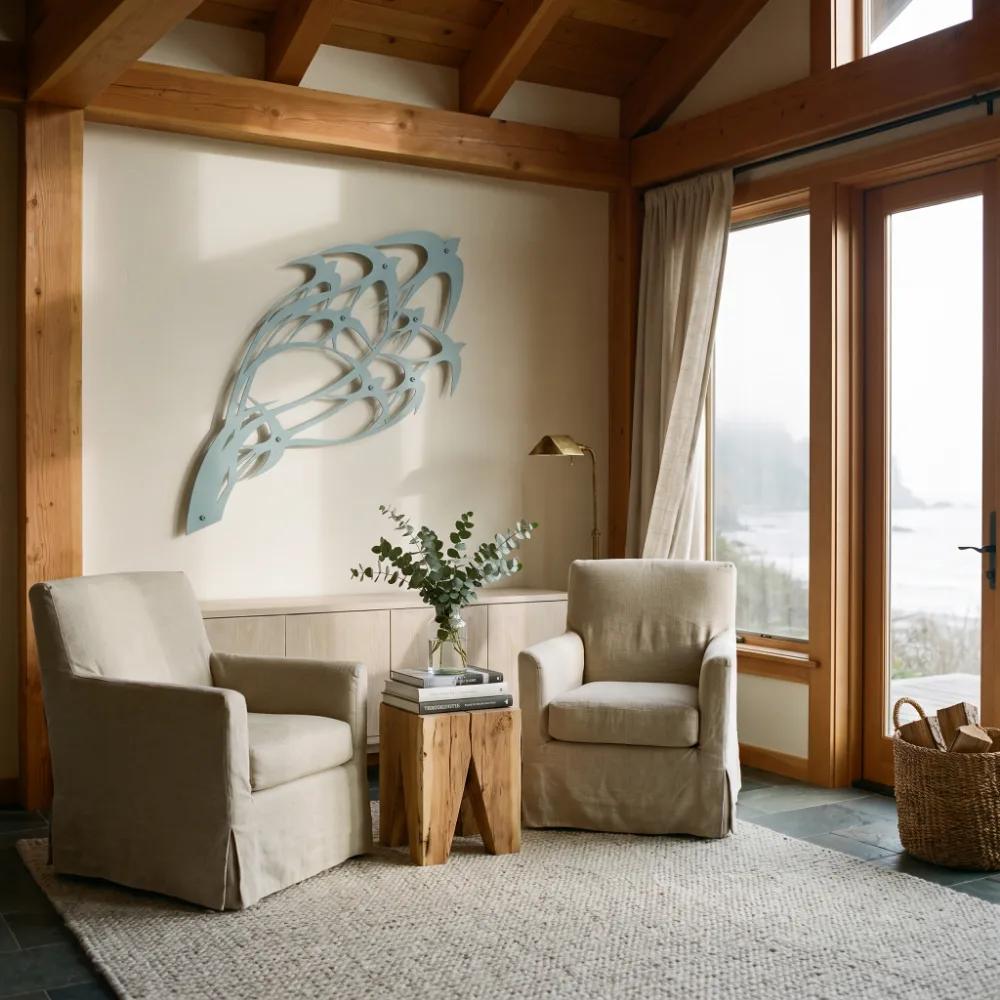 Bird Flock Metal Wall Art – Wind Sweep, Cabin & Lake House Decor