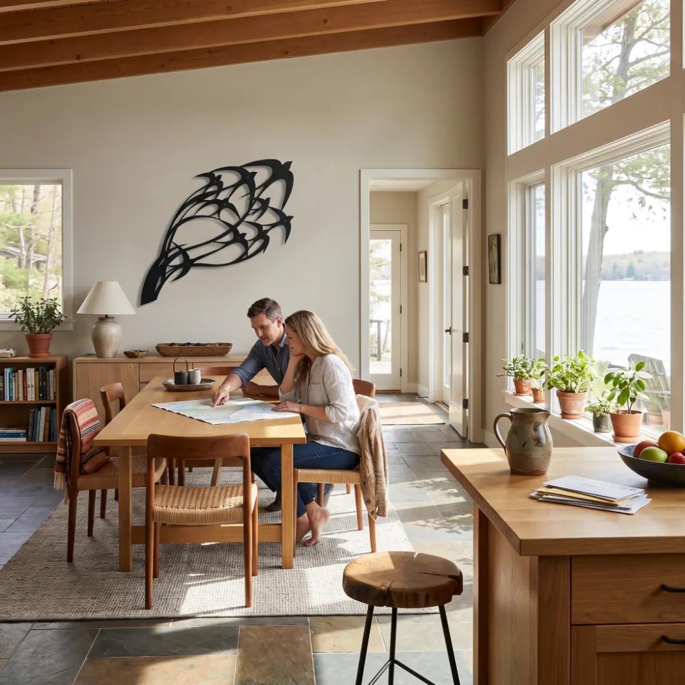 Bird Flock Metal Wall Art – Wind Sweep, Cabin & Lake House Decor — 9