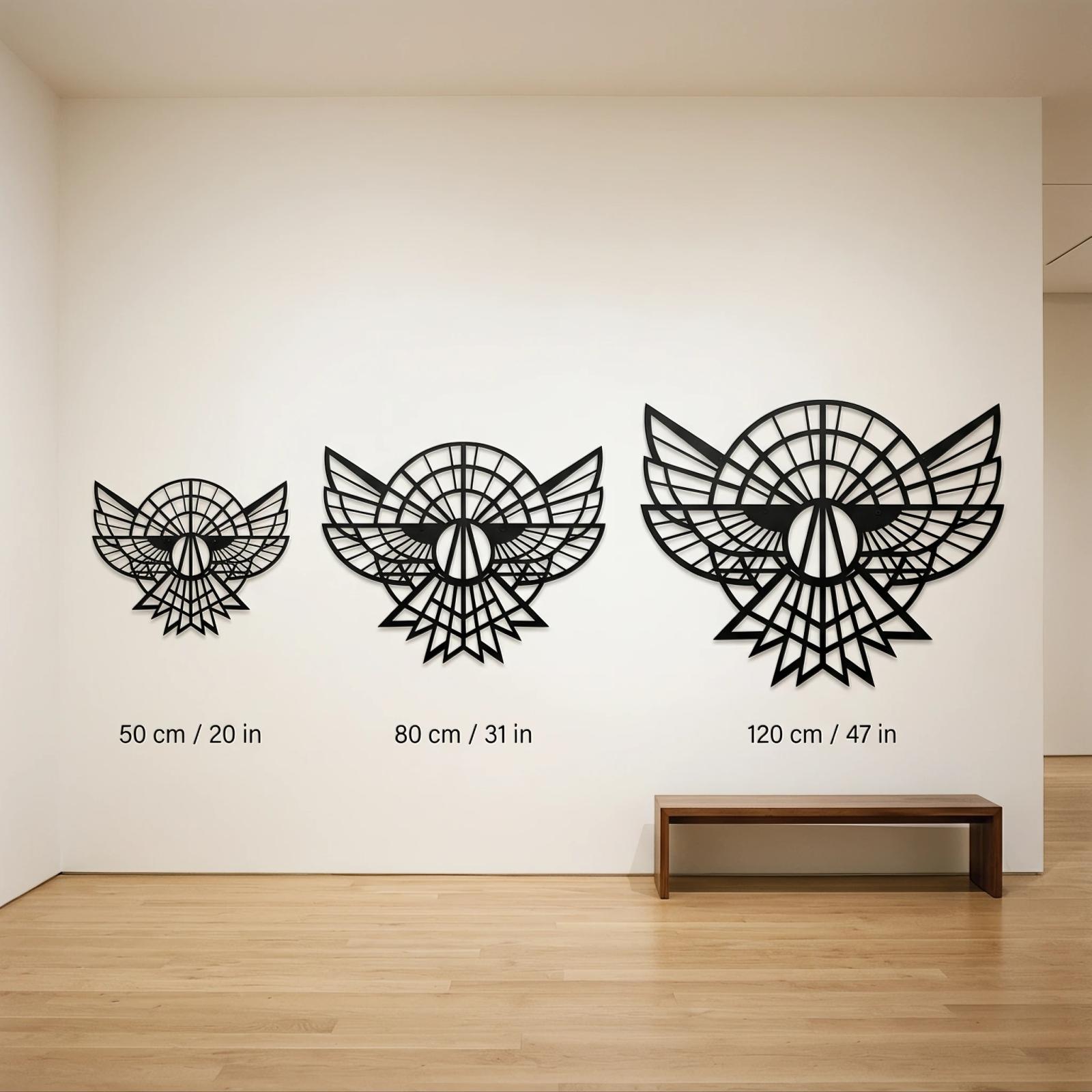 Geometric Eagle Metal Wall Art Art Deco Bird Sculpture – Apex Falcon, Modern Lodge Decor — 10