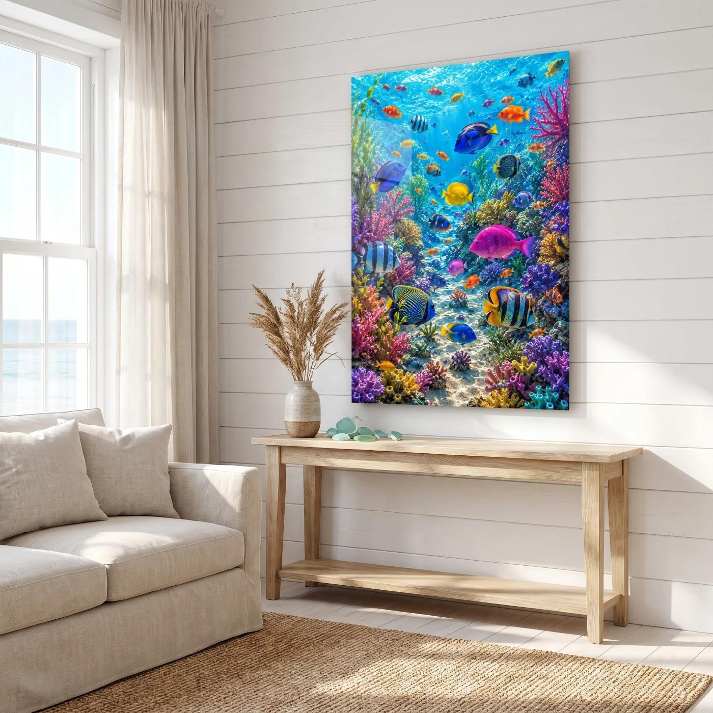 Tropical Fish Glass Wall Art Coral Reef Ocean Glass Wall Decor — 2