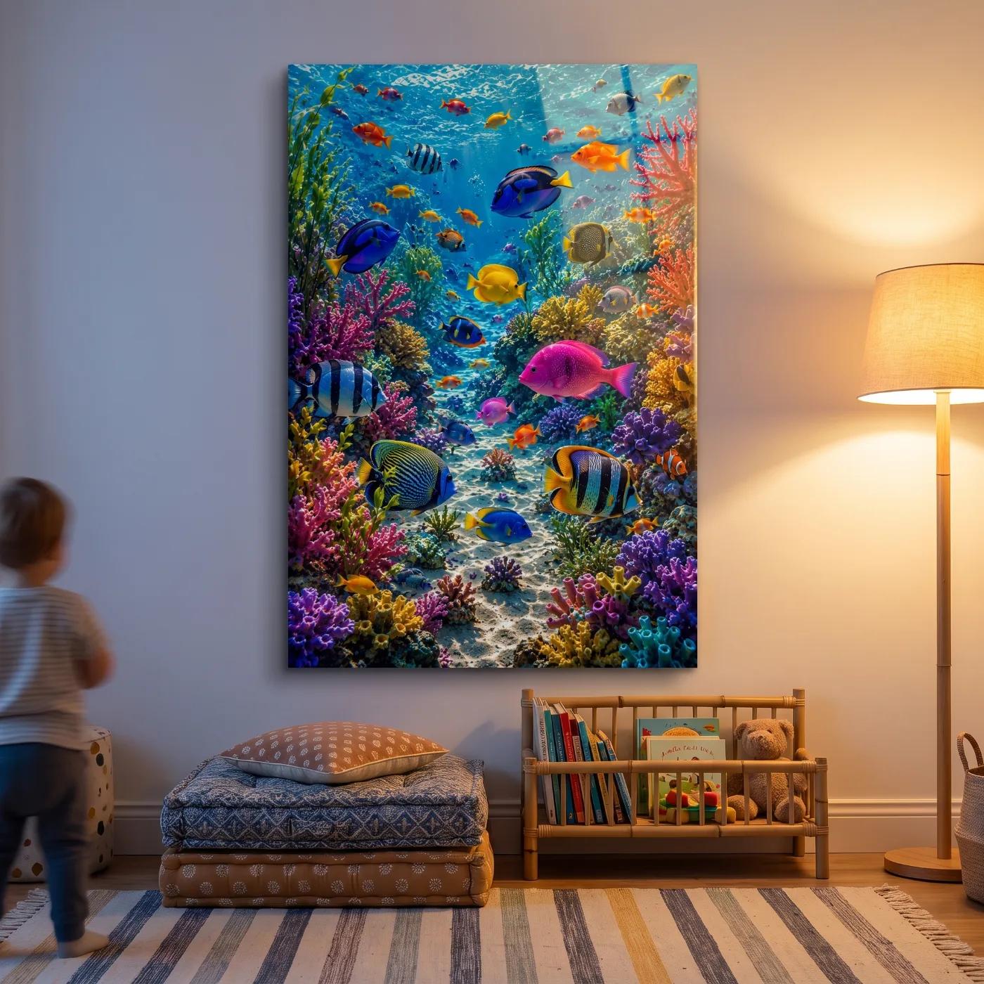 Tropical Fish Glass Wall Art Coral Reef Ocean Glass Wall Decor — 4