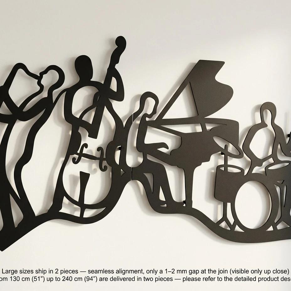 Jazz Band Metal Wall Art – Rhythm Quartet, Home Office Decor — 2