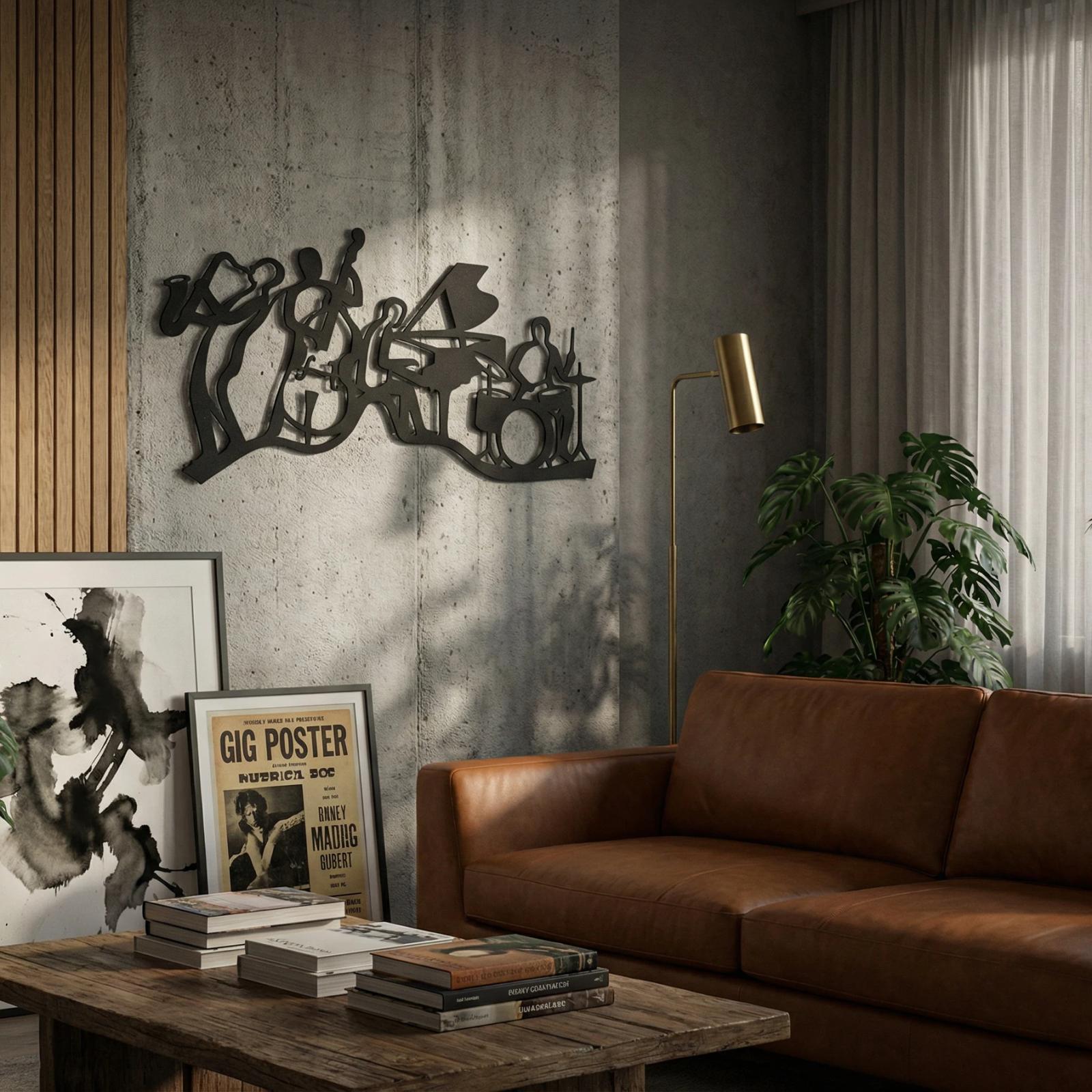 Jazz Band Metal Wall Art – Rhythm Quartet, Home Office Decor — 5