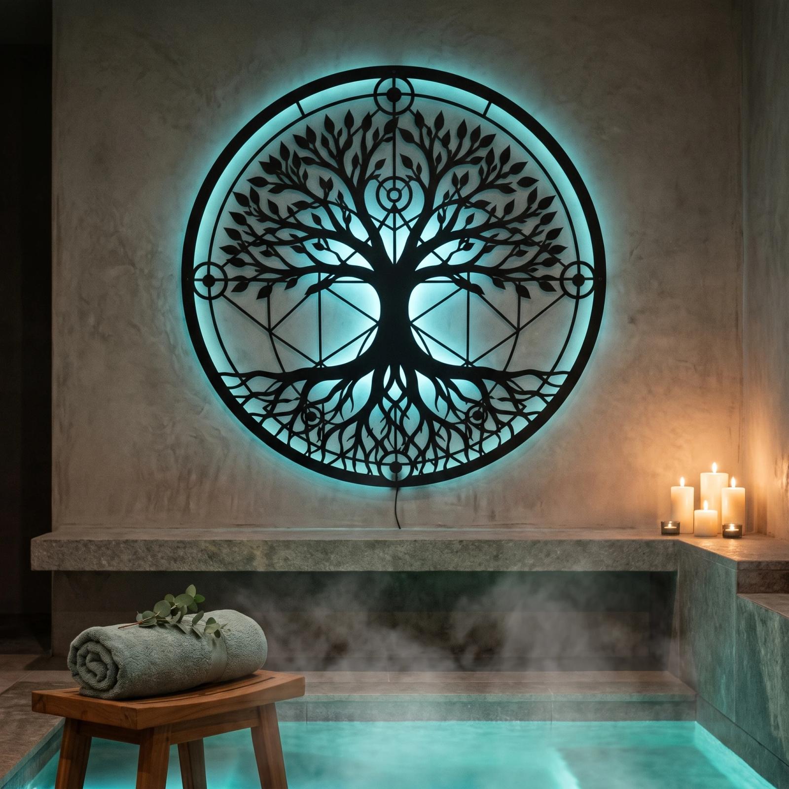 Tree of Life Metal Wall Art – Rooted Heritage, Spiritual Living Room Decor — 10