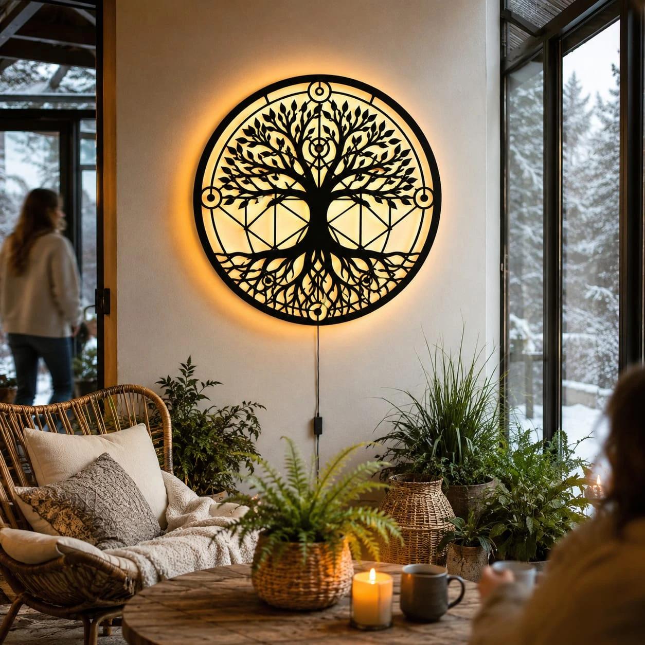Tree of Life Metal Wall Art – Rooted Heritage, Spiritual Living Room Decor — 4
