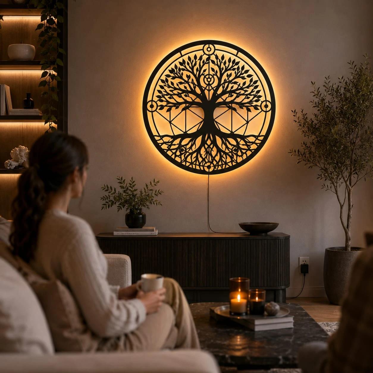 Tree of Life Metal Wall Art – Rooted Heritage, Spiritual Living Room Decor — 5
