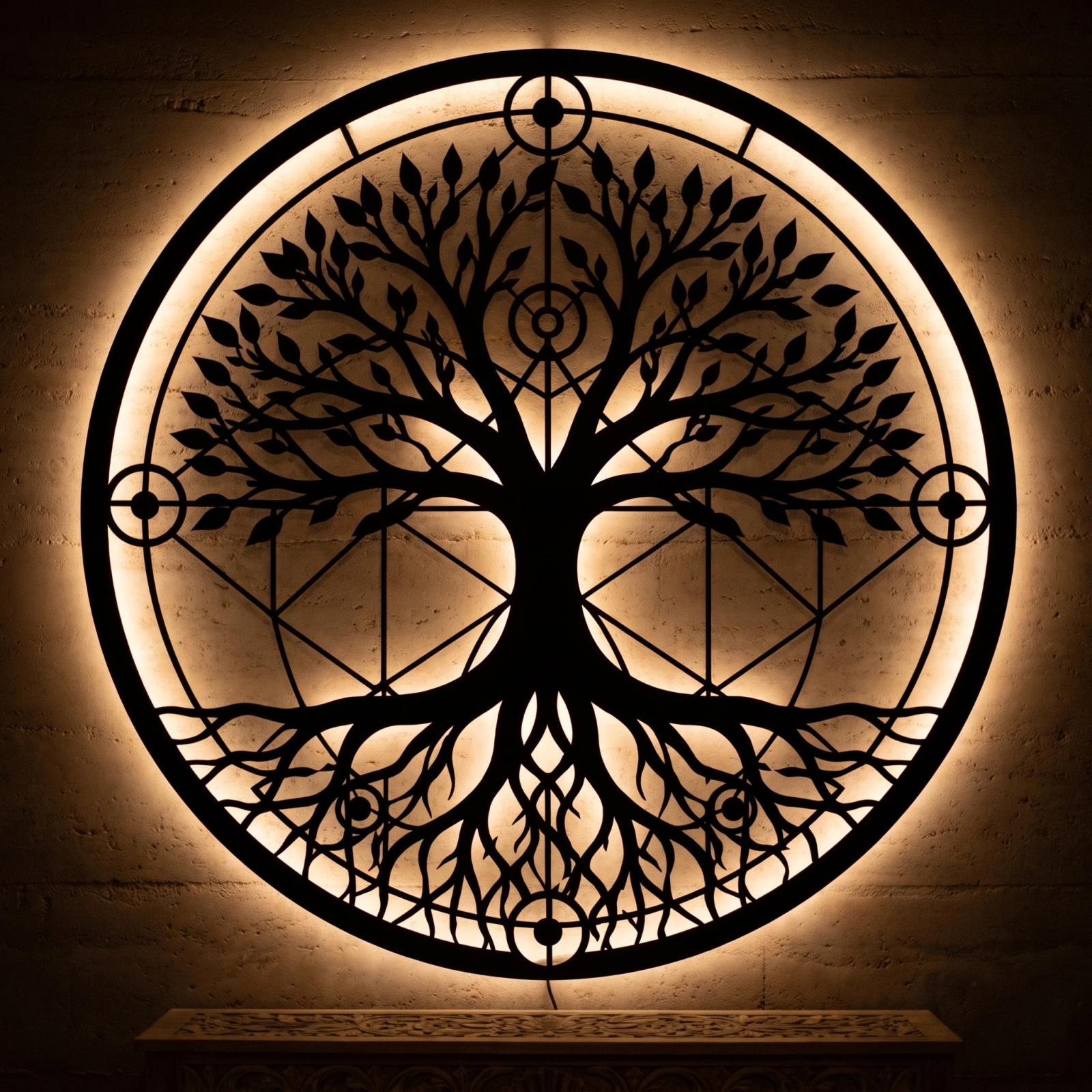 Tree of Life Metal Wall Art – Rooted Heritage, Spiritual Living Room Decor — 7
