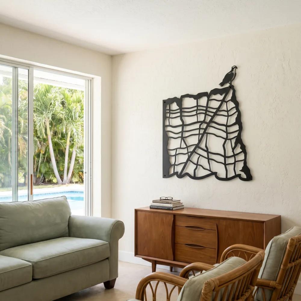 Osprey Cliff Metal Wall Art – Cliff Sentinel, Rustic Living Room Nature Decor — 5