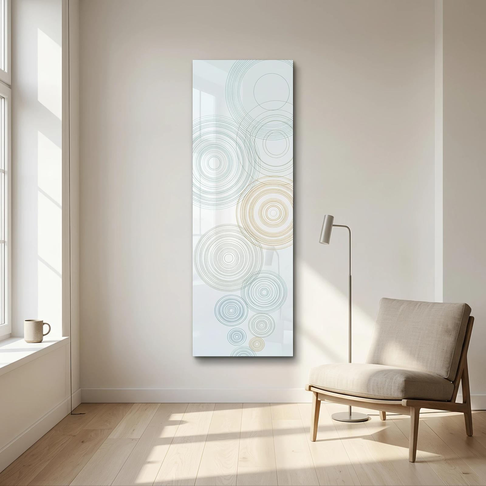 Concentric Circle Glass Wall Art Ripple Line Minimal Glass Wall Decor — 2
