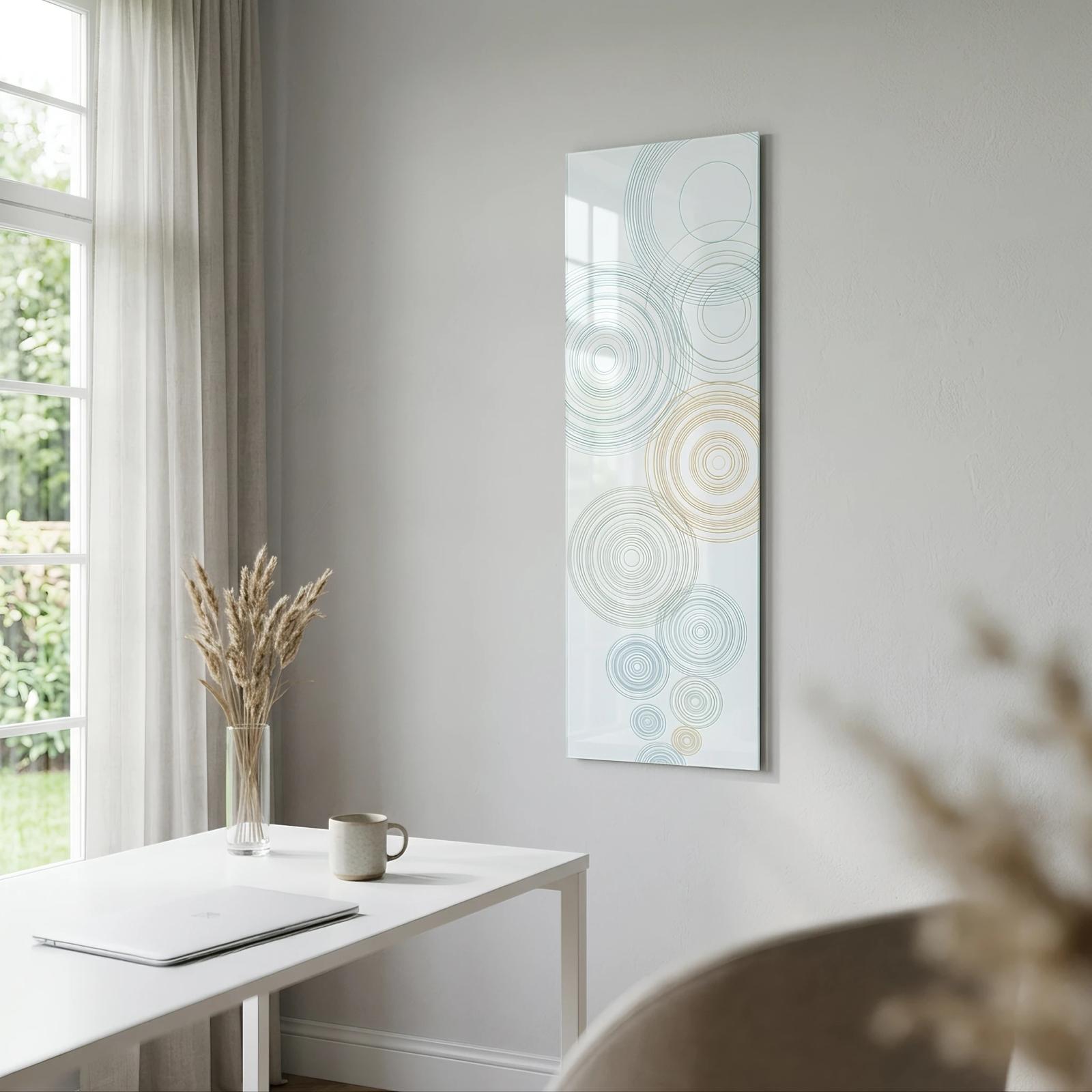 Concentric Circle Glass Wall Art Ripple Line Minimal Glass Wall Decor — 3