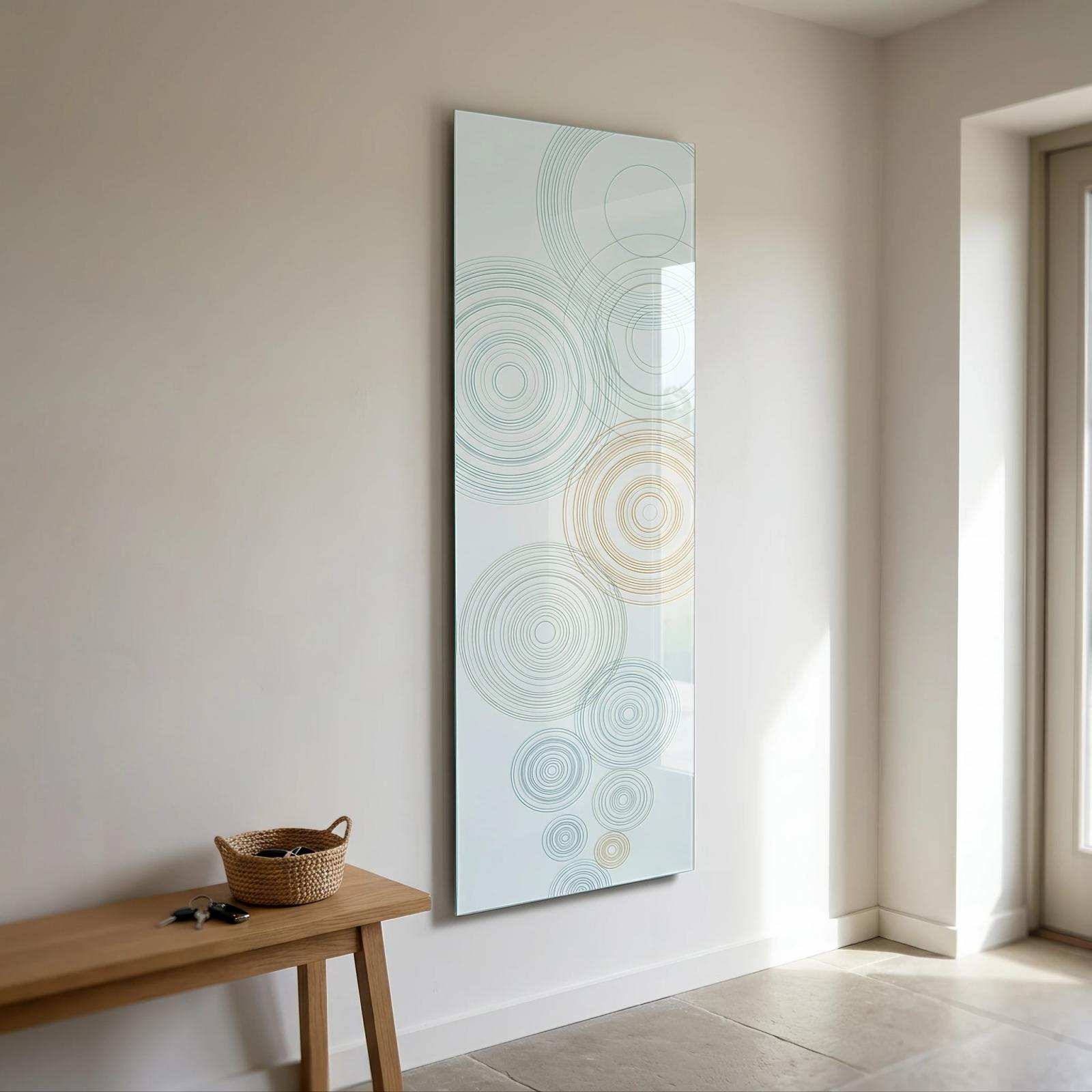 Concentric Circle Glass Wall Art Ripple Line Minimal Glass Wall Decor
