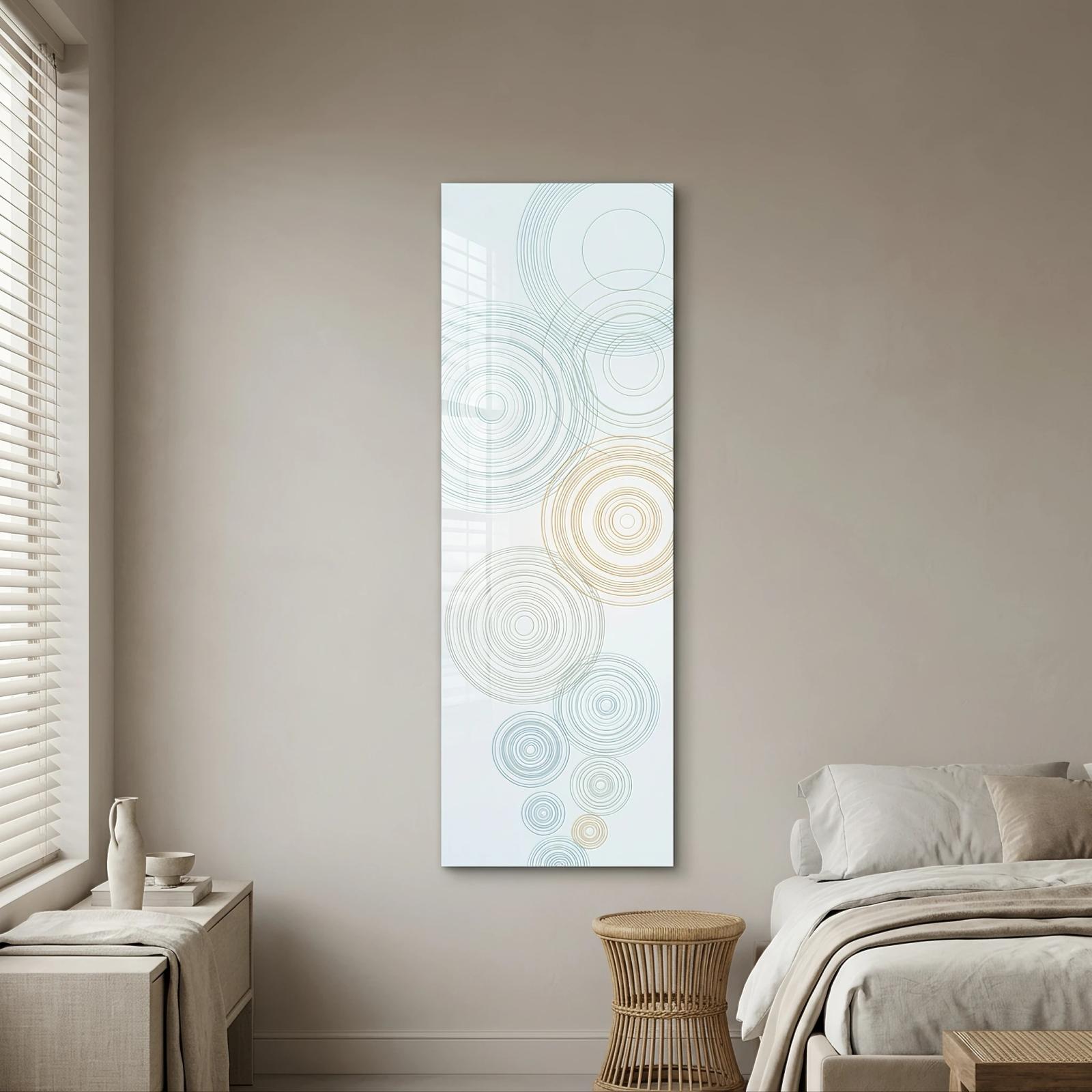 Concentric Circle Glass Wall Art Ripple Line Minimal Glass Wall Decor — 4