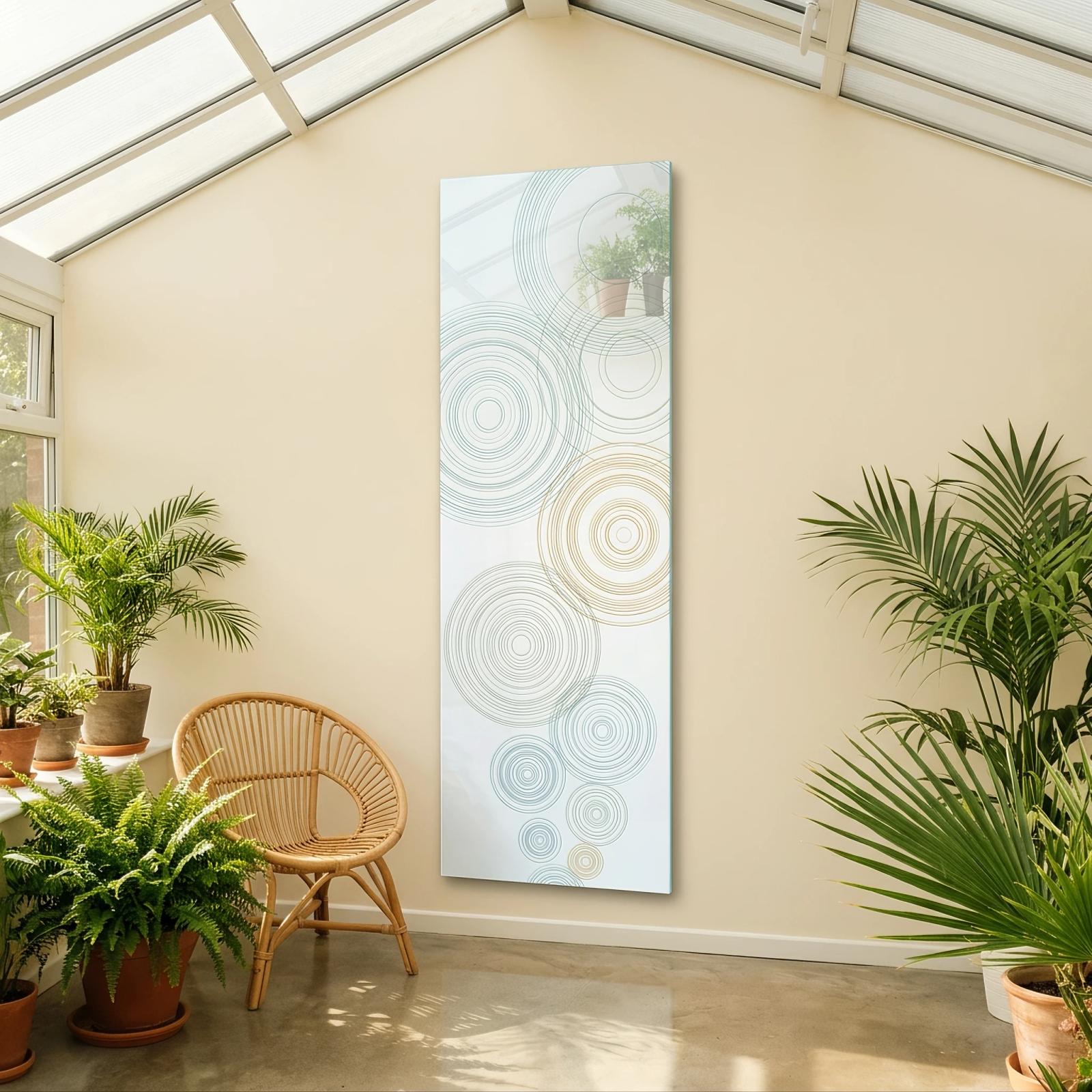 Concentric Circle Glass Wall Art Ripple Line Minimal Glass Wall Decor — 5