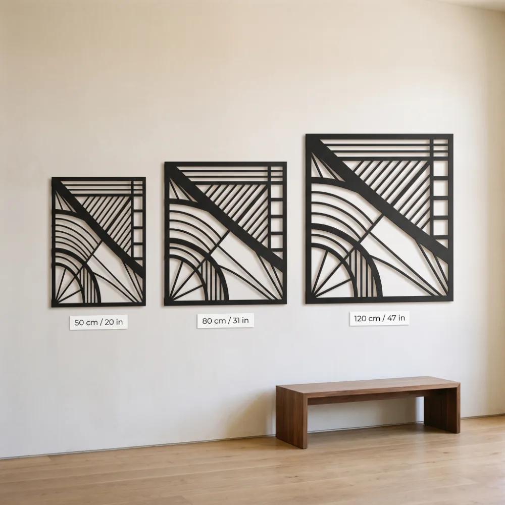 Art Deco Geometric Metal Wall Art with LED – Meridian Deco, Living Room Decor — 8