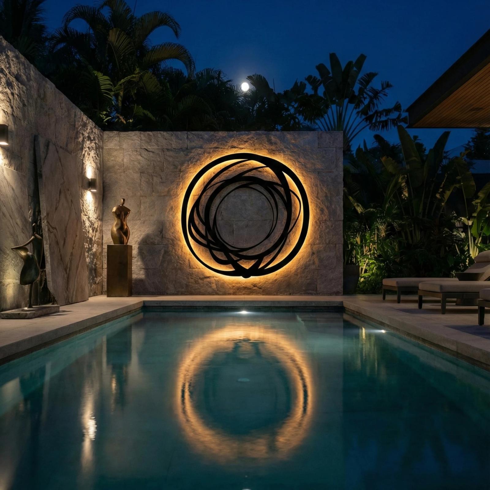 Abstract Circular Circle Metal Wall Art – Orbital Swirl, Modern Living Room Decor — 6