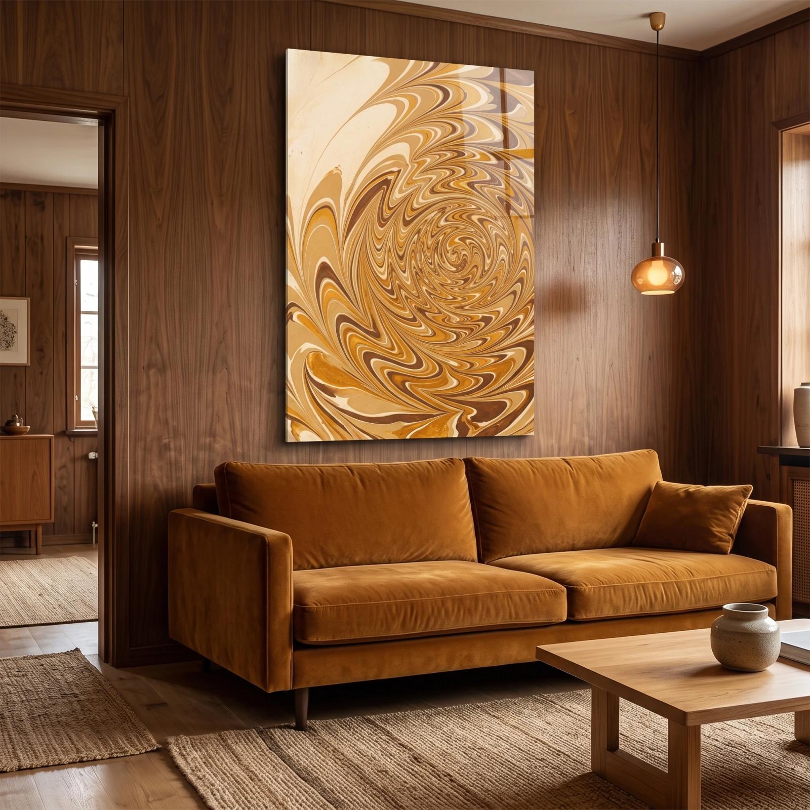 Marbling Swirl Abstract UV Printed Tempered Glass Wall Art