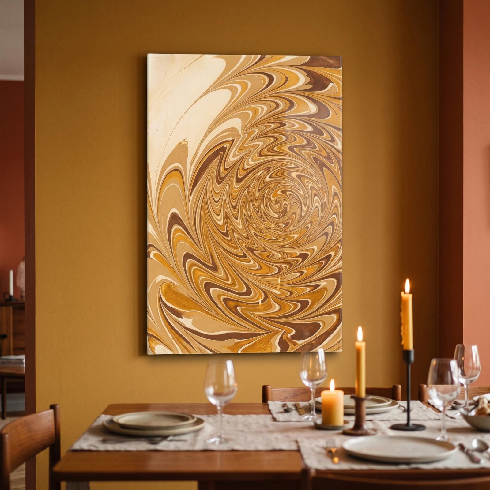 Marbling Swirl Abstract UV Printed Tempered Glass Wall Art — 3