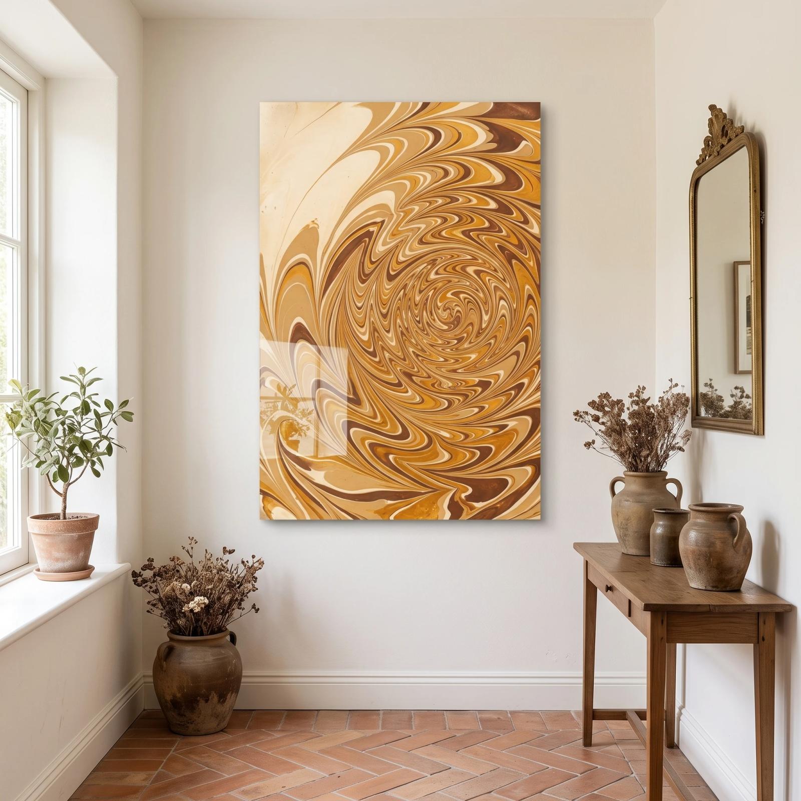 Marbling Swirl Abstract UV Printed Tempered Glass Wall Art — 4
