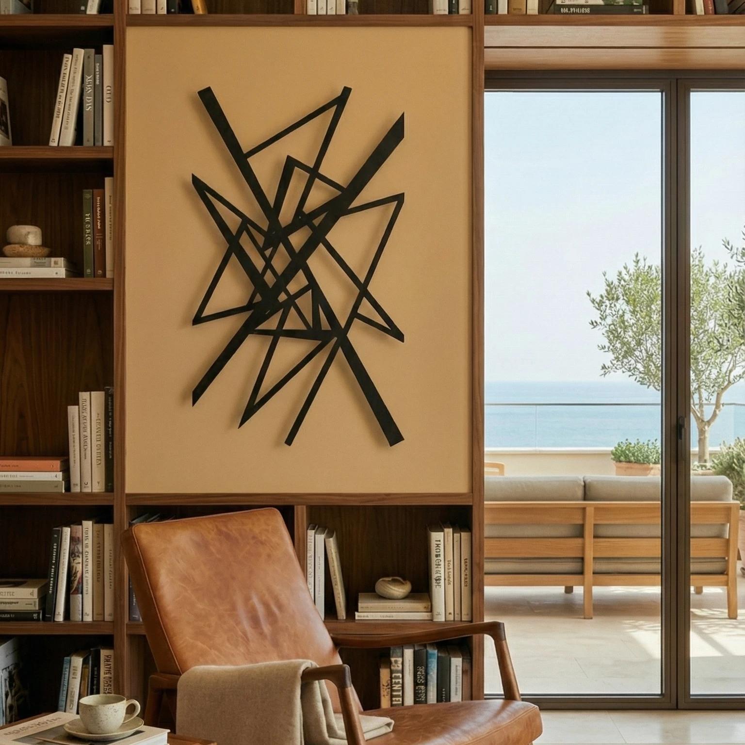 Abstract Geometric Metal Wall Art – Fractured Geometry, Modern Living Room Decor — 10