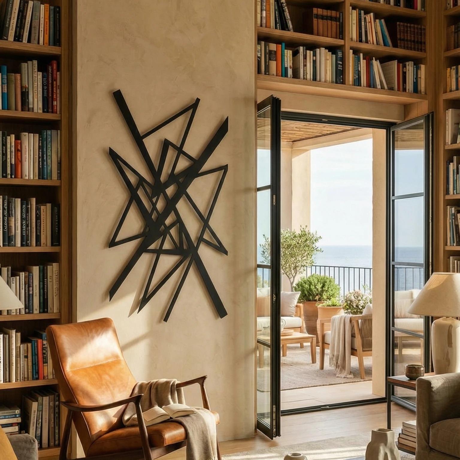 Abstract Geometric Metal Wall Art – Fractured Geometry, Modern Living Room Decor — 11