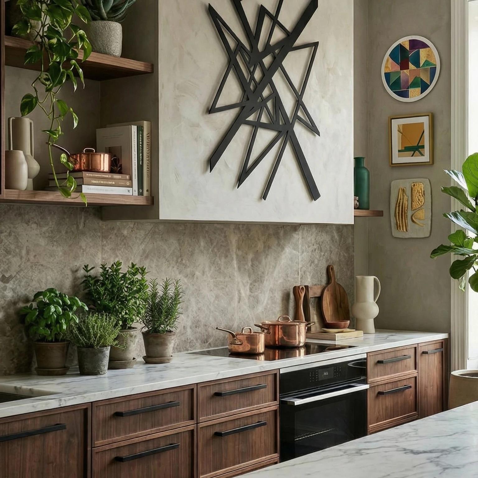 Abstract Geometric Metal Wall Art – Fractured Geometry, Modern Living Room Decor — 8