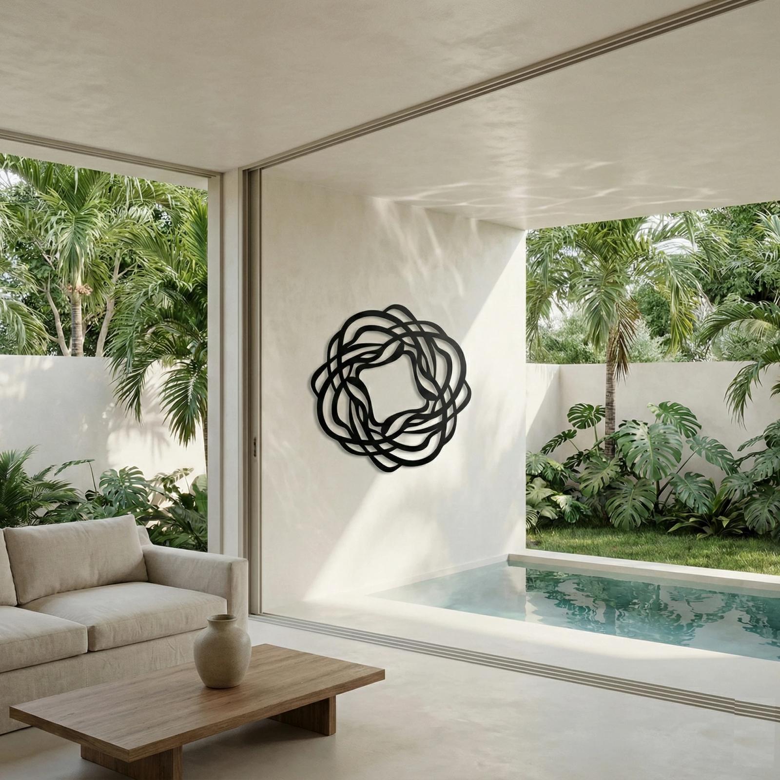 Abstract Knot Metal Wall Art – Infinity Loop, Modern Living Room Decor — 2