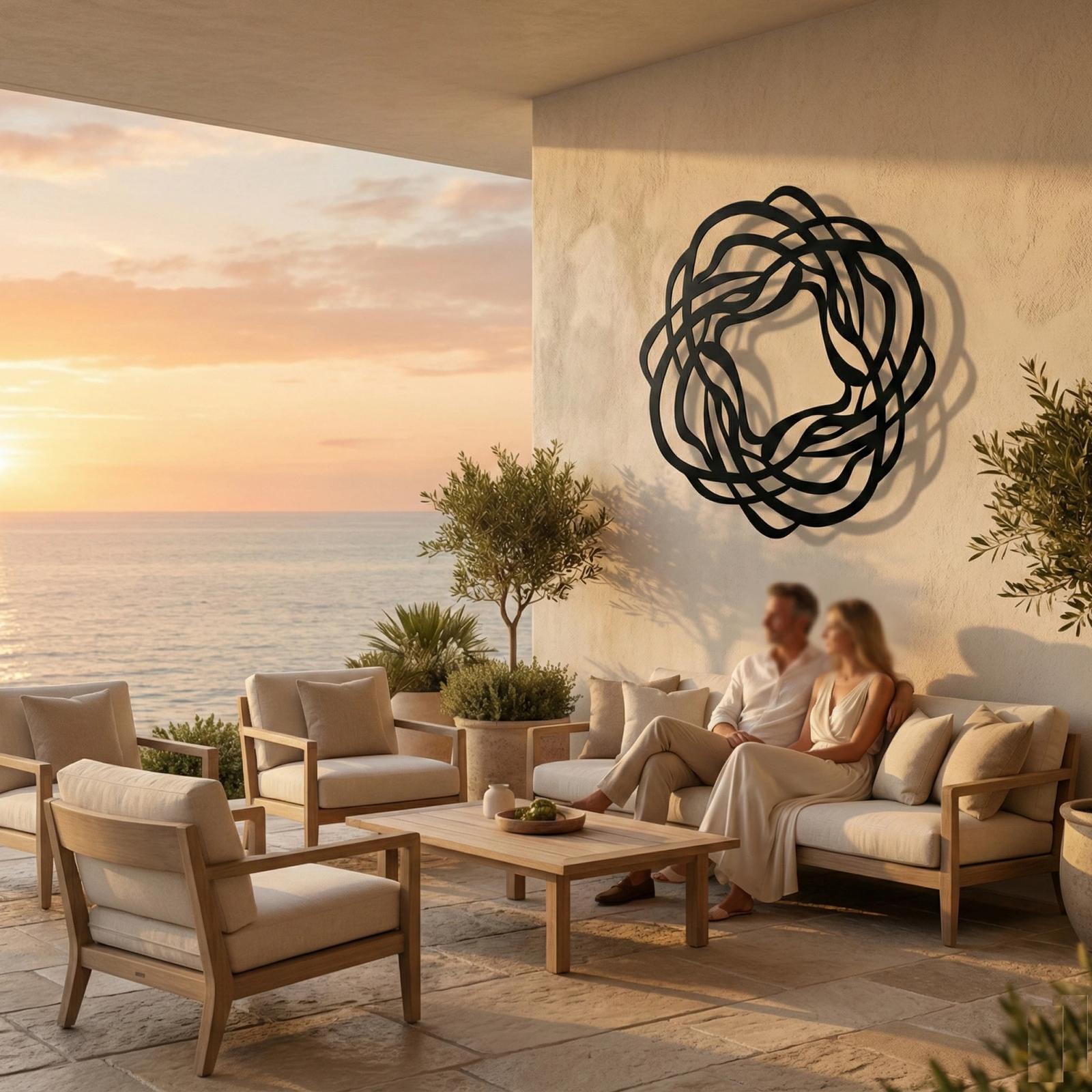 Abstract Knot Metal Wall Art – Infinity Loop, Modern Living Room Decor — 3
