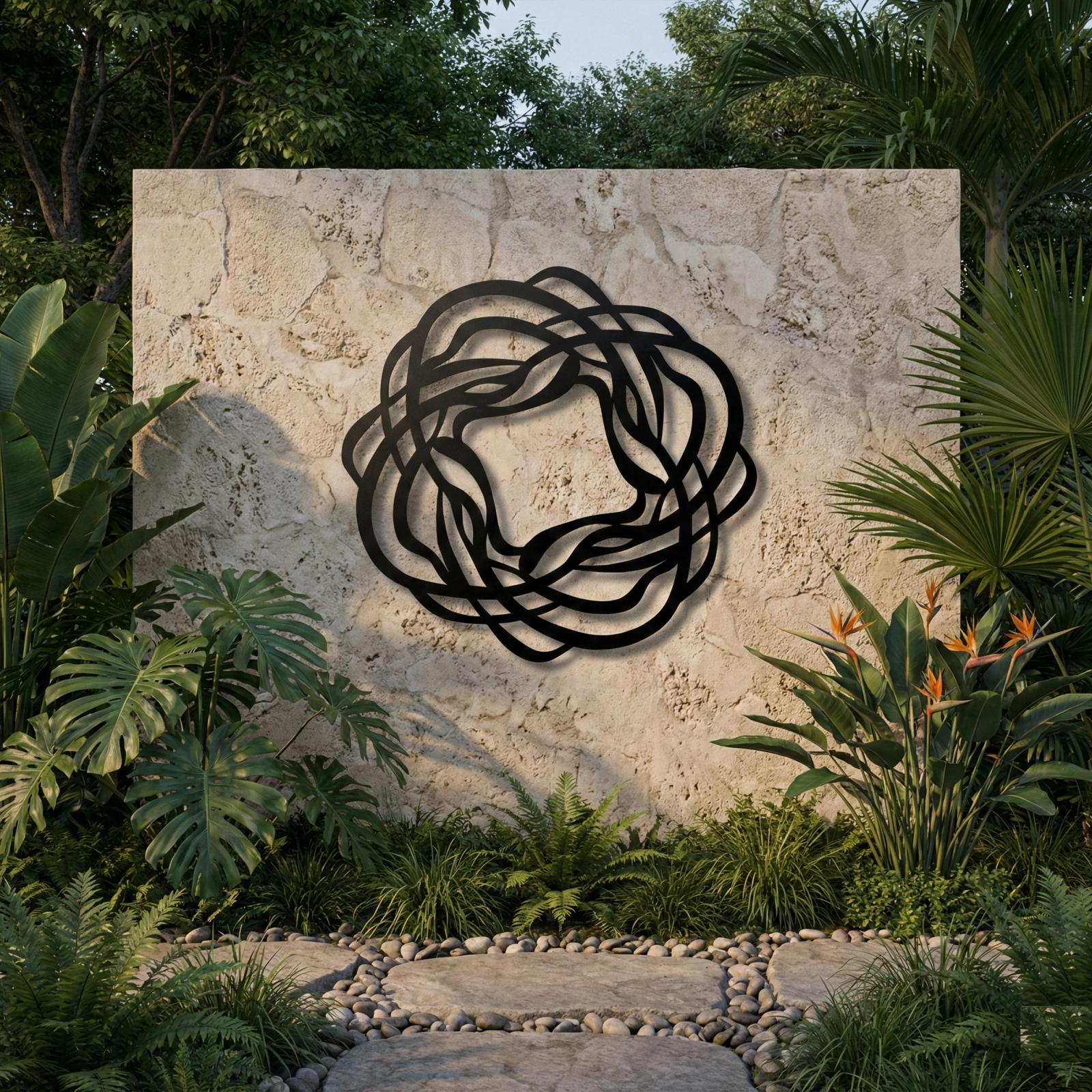 Abstract Knot Metal Wall Art – Infinity Loop, Modern Living Room Decor — 4