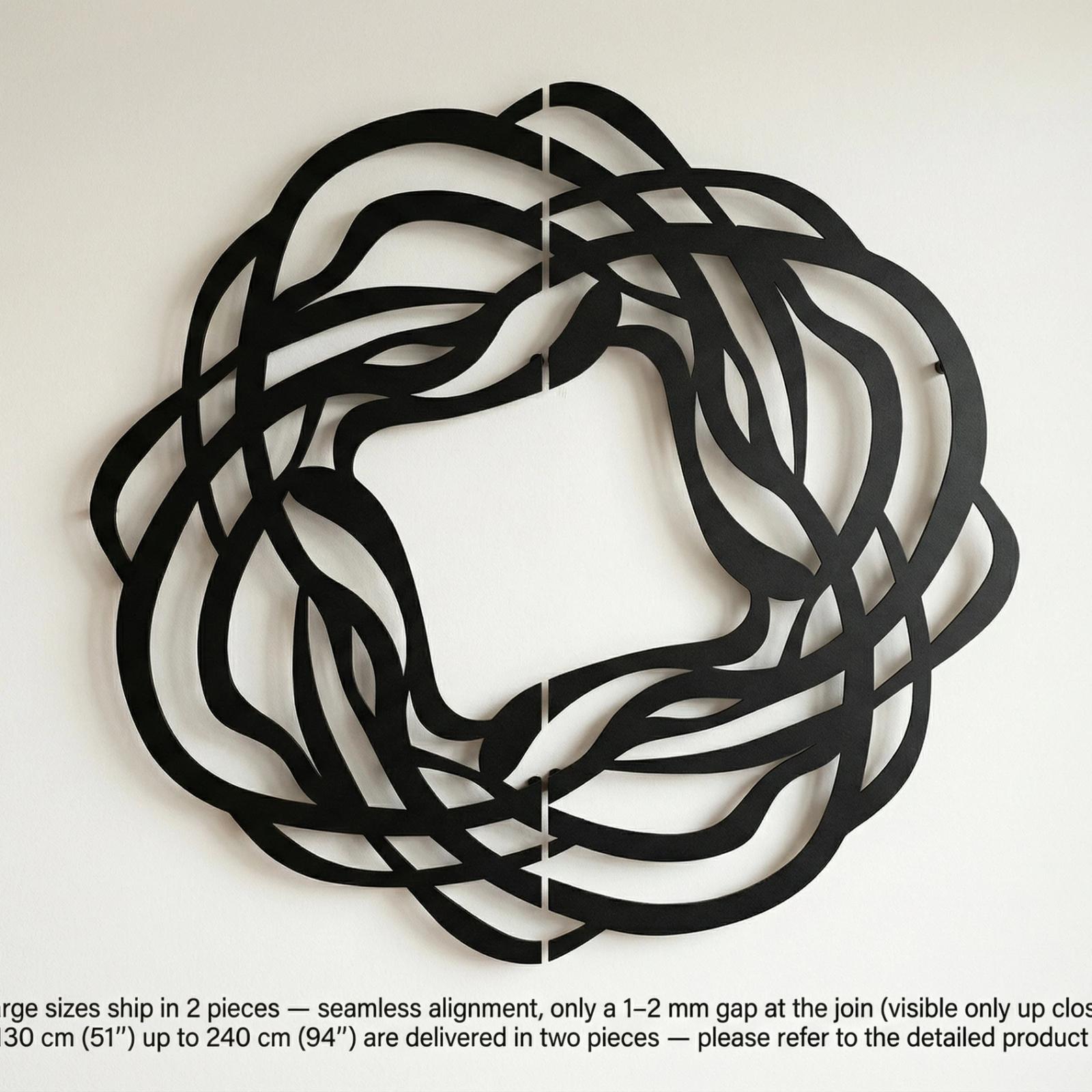 Abstract Knot Metal Wall Art – Infinity Loop, Modern Living Room Decor — 6