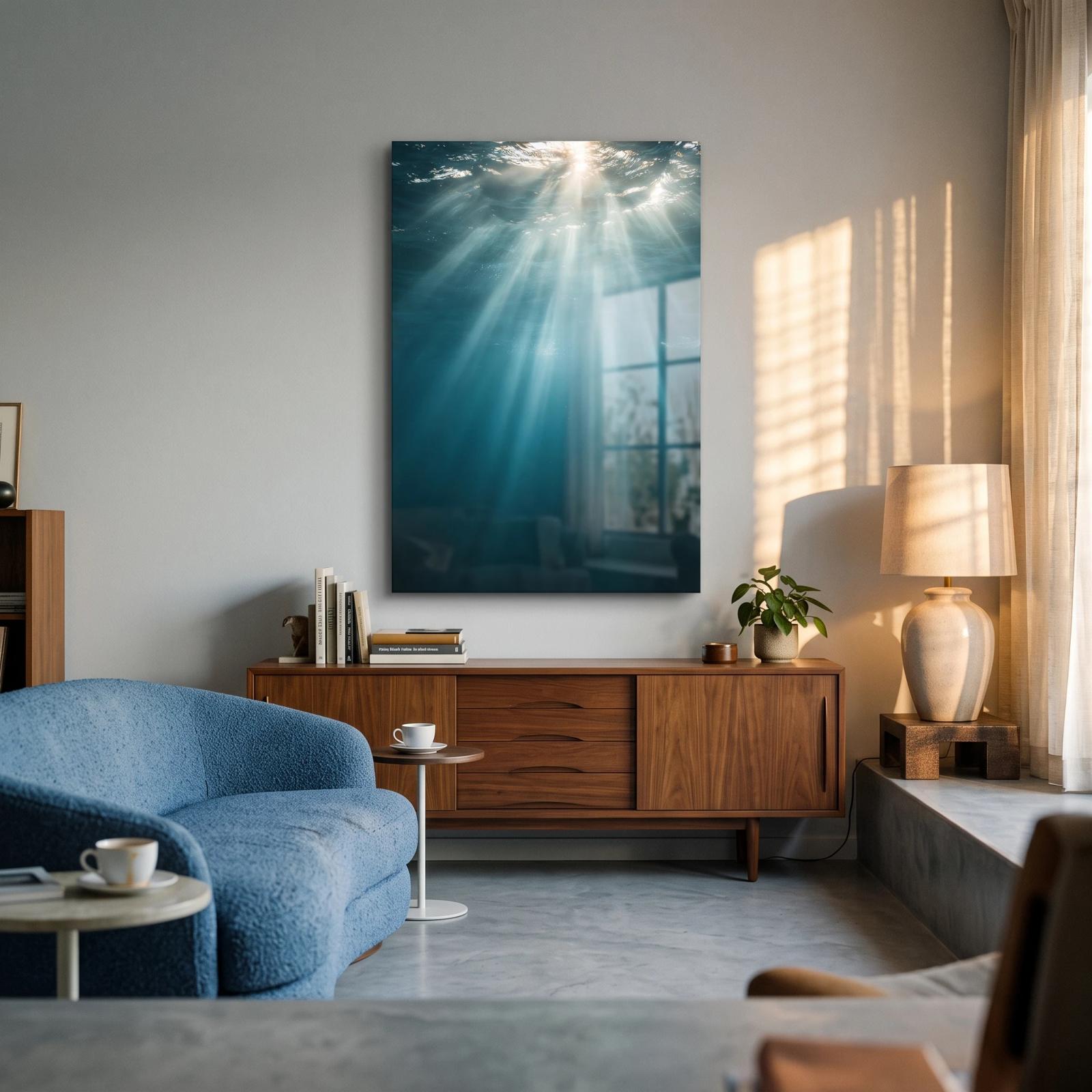 Underwater Sunlight Ocean Depths Serene Glass Wall Art — 3