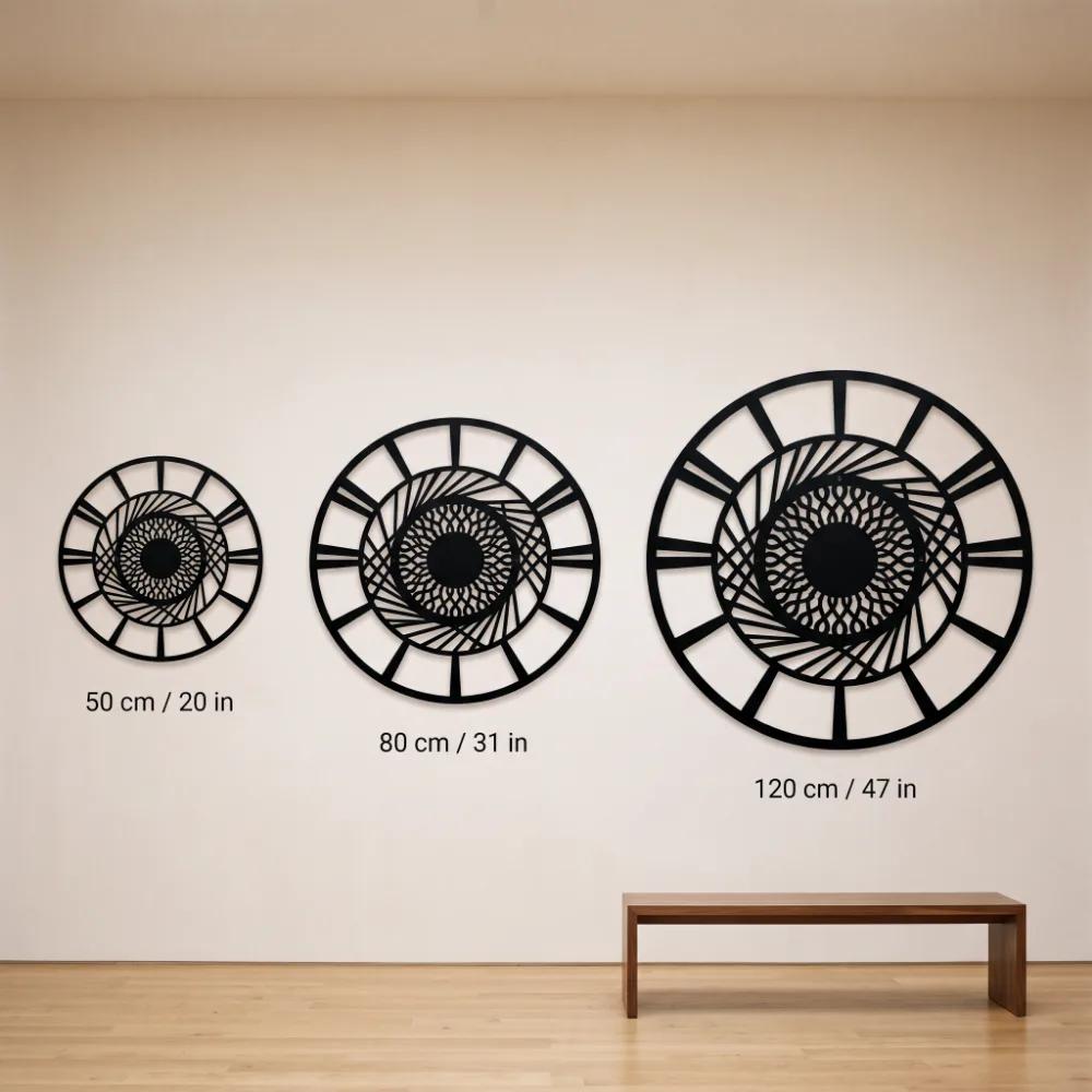 Mandala Metal Wall Art Round Geometric Decor – Solaris Coil, Living Room Statement Piece — 10